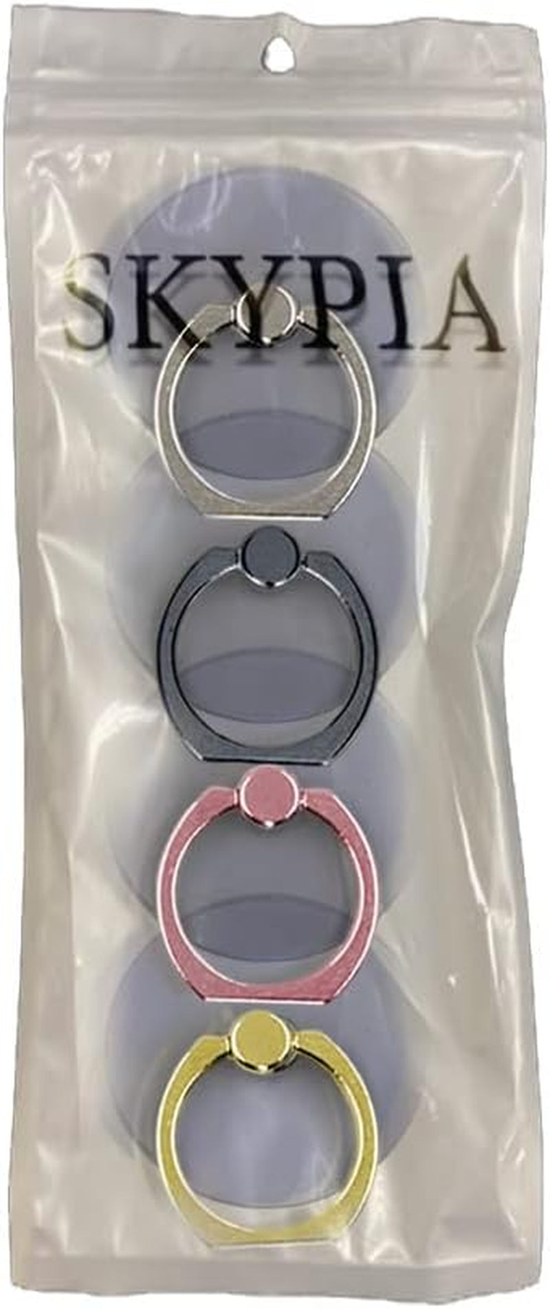 SKYPIA 4 Pack Clear Cell Phone Ring Holder Transparent Finger Grip Loop Kickstand 360 Degree Rotation Finger Ring Stand  Cellstand   