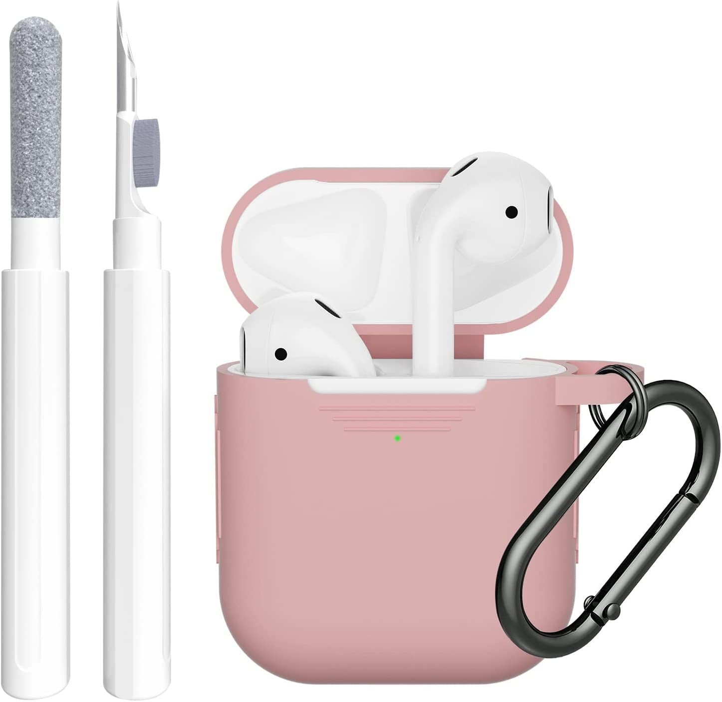 SUPFINE (2 in 1) for Airpod Case Cover, Soft Silicone Protective and Airpod Cleaner Kit Compatible with Airpods 2Nd Generation Charging Case (Bean Pink)  SUPFINE   