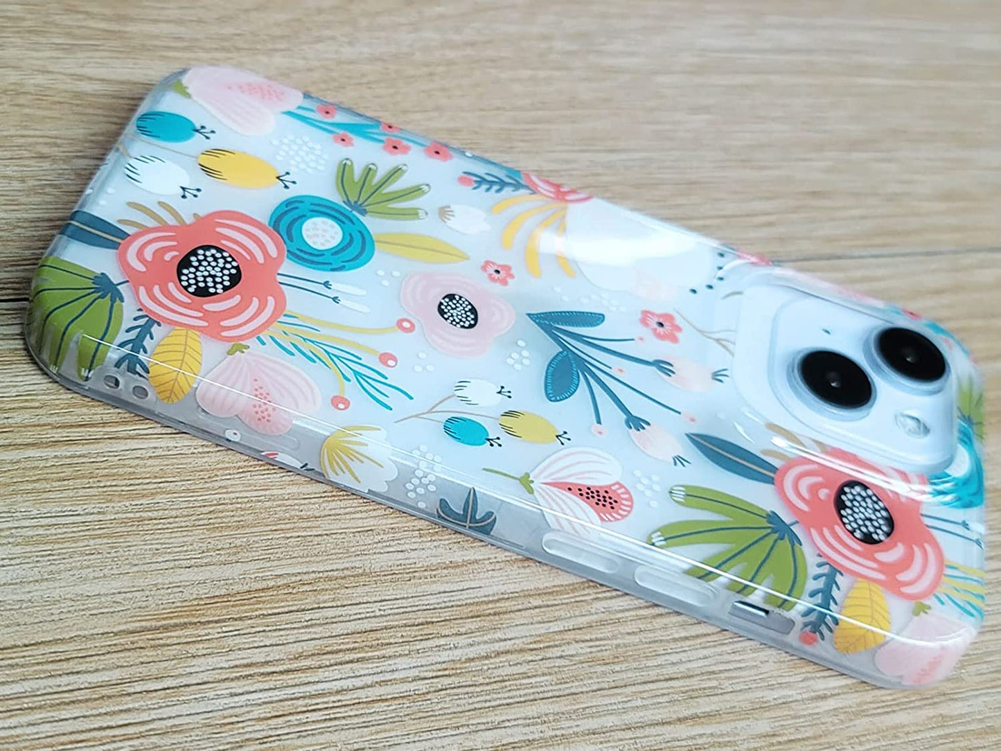 J.West Iphone 14 Case, Clear Floral Flexible TPU Shockproof Cover Transparent Elegant Designs Durable Protective Women Girls Flower Phone Case 6.1"  J.west   