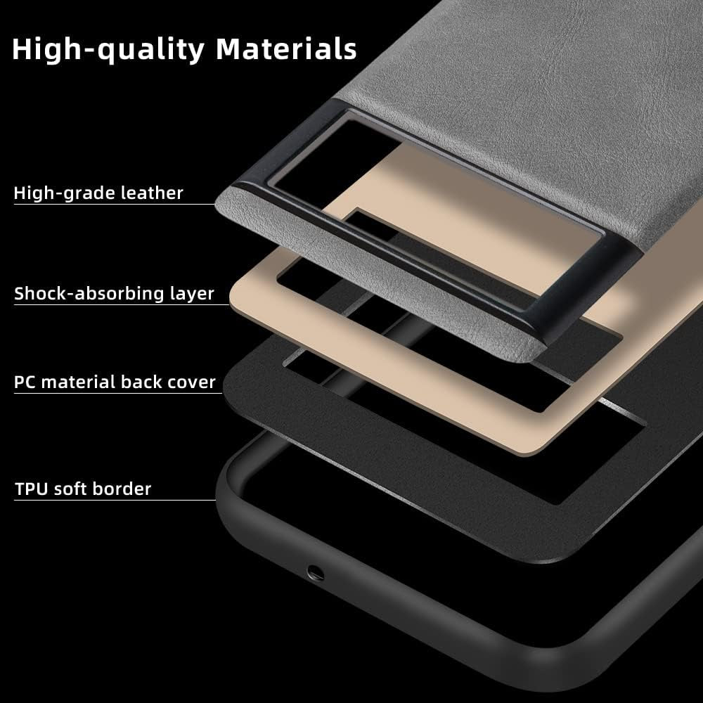 X-Level Google Pixel 7A Case, Thin Slim Premium PU Leather Elegant Soft TPU Bumper Shockproof Protective Cases Phone Cover for Google Pixel 7A 2023 (Gray)  X-level   