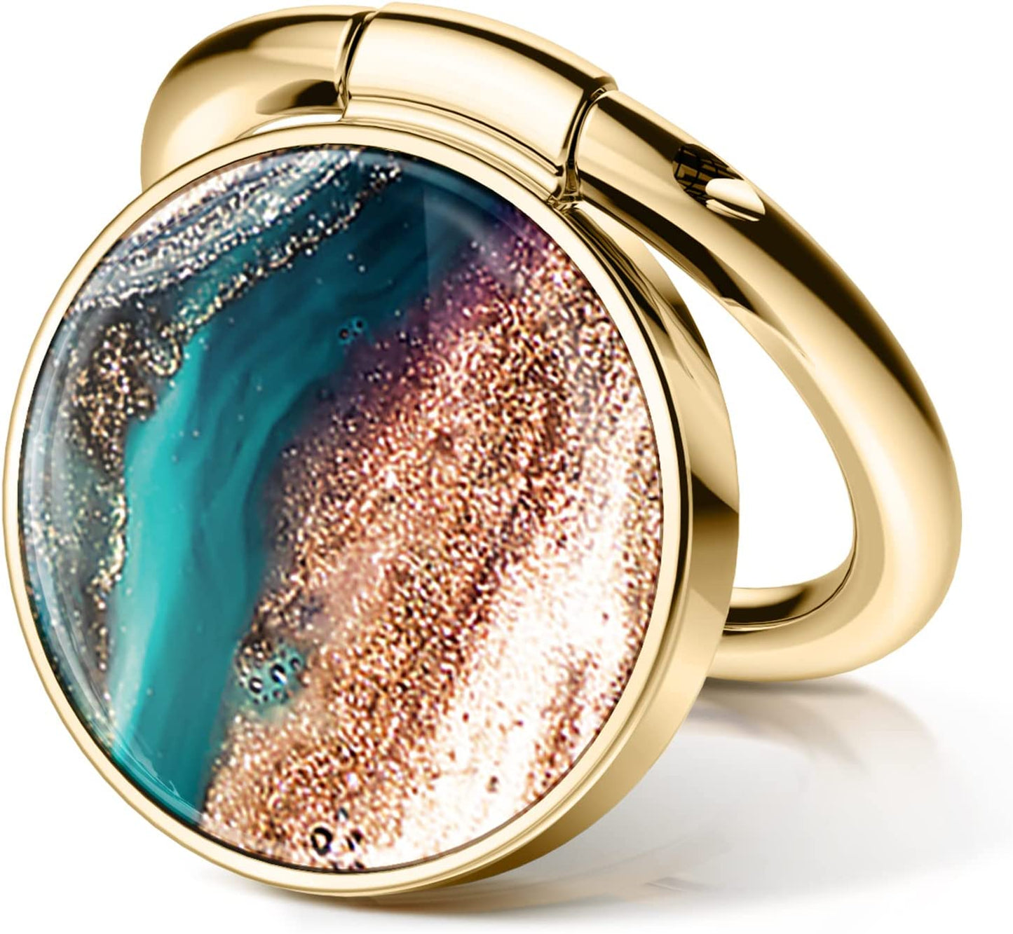 GVIEWIN Marble Cell Phone Ring Holder, Metal Kickstand Grip for Magnetic Car Mount Compatible with Iphone 14 Pro Max/14 Plus/13/12 Series & Galaxy S22/S23 Ultra and Other Smartphones(Drift Sand/Brown)  GVIEWIN   