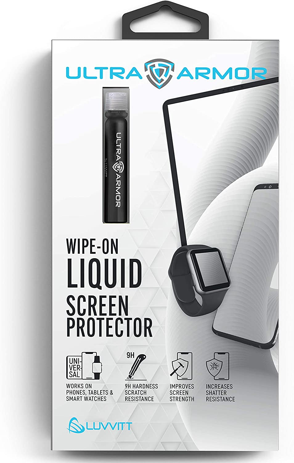 Ultra Armor Liquid Glass Screen Protector for All Smartphones Tablets and Watches Wipe on Scratch and Crack Resistant Nano Protection for up to 4 Devices - Bottle  ULTRA ARMOR   