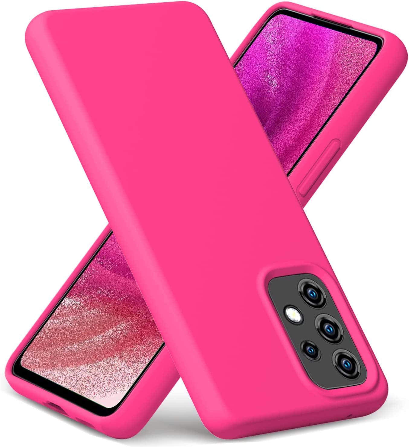 Gueen Compatible with Samsung Galaxy A53 5G Case, Premium Liquid Silicone, with [Camera Protection] [Soft Anti-Scratch Microfiber Lining] Full Body Shockproof Protective Phone Case - Hot Pink  Gueen   