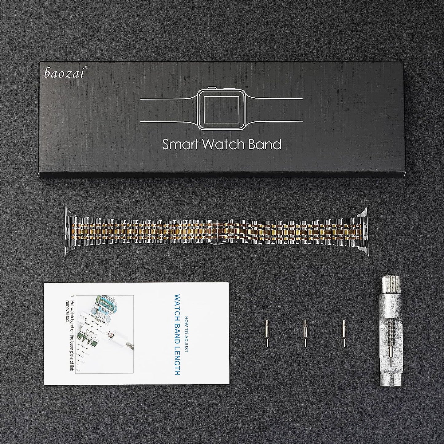 Baozai Thin Band Compatible with Apple Watch Band 49Mm 45Mm 44Mm 41Mm 40Mm, Women Slim Stainless Steel Metal Wristband for Apple Watch Series 8/7/6/5/4/Se/Ultra  baozai   