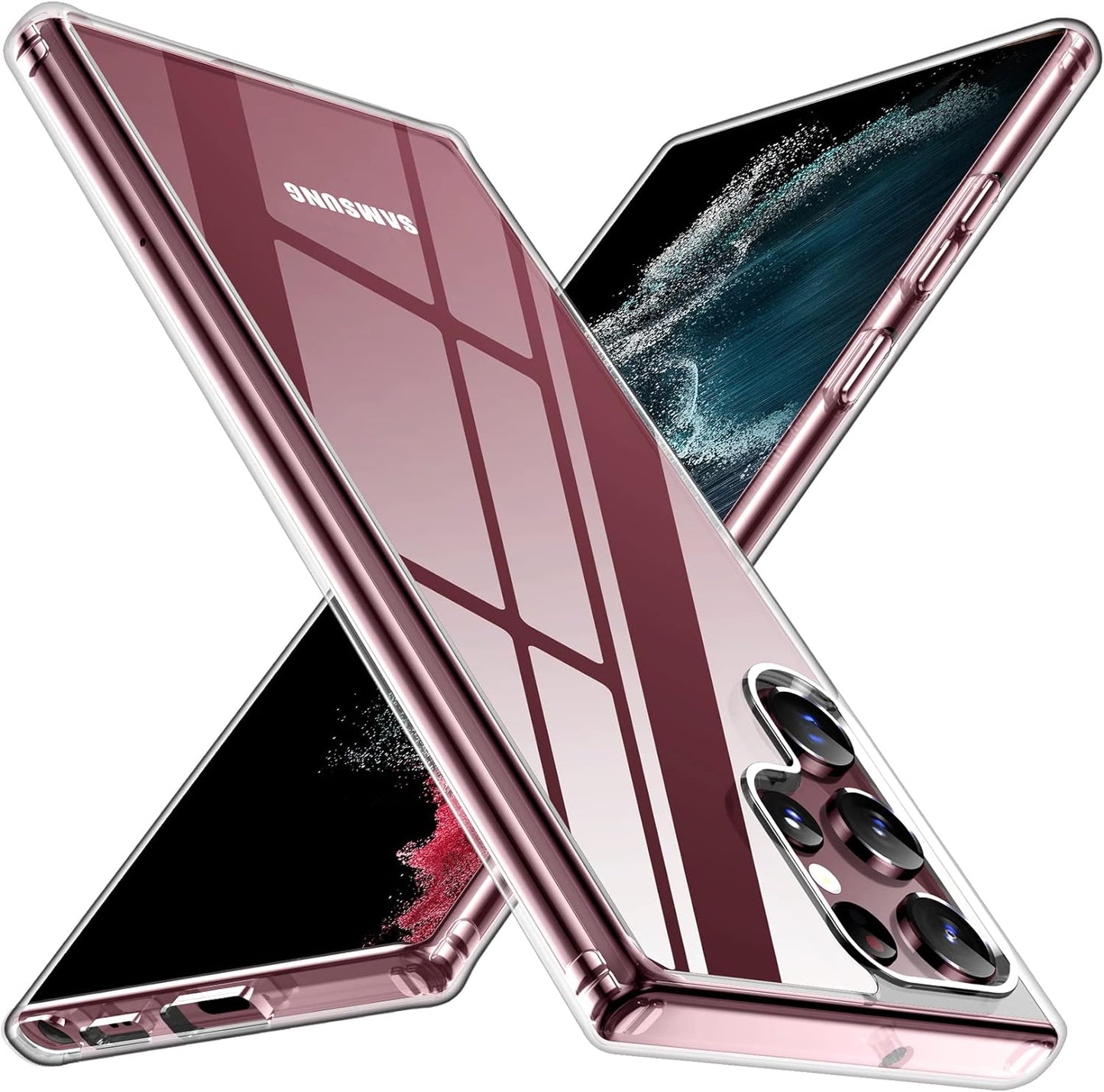 SPIDERCASE Designed for Galaxy S22 Ultra Case, Crystal Clear Slim Thin Clear Cover for Galaxy S22 Ultra 6.8 Inch 2022, Clear  SPIDERCASE   