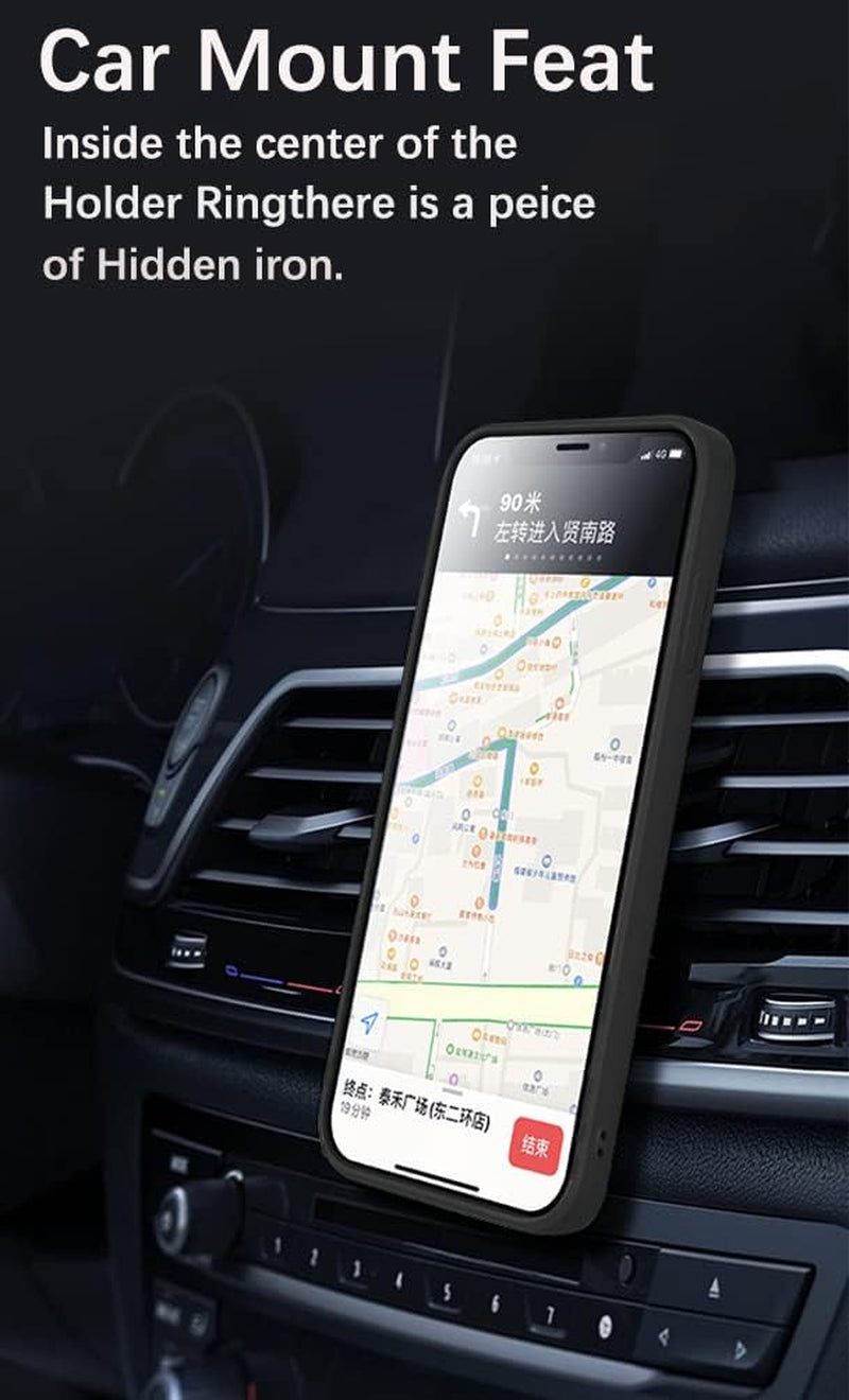 Wousunly Compatible with Poco F5 Pro Case with Ring Kickstand Black, Xiaomi Poco F5 Pro Phone Case Silicone Liquid with Soft Microfiber Lining Slim Shockproof Protective Cover (Black)  Wousunly   