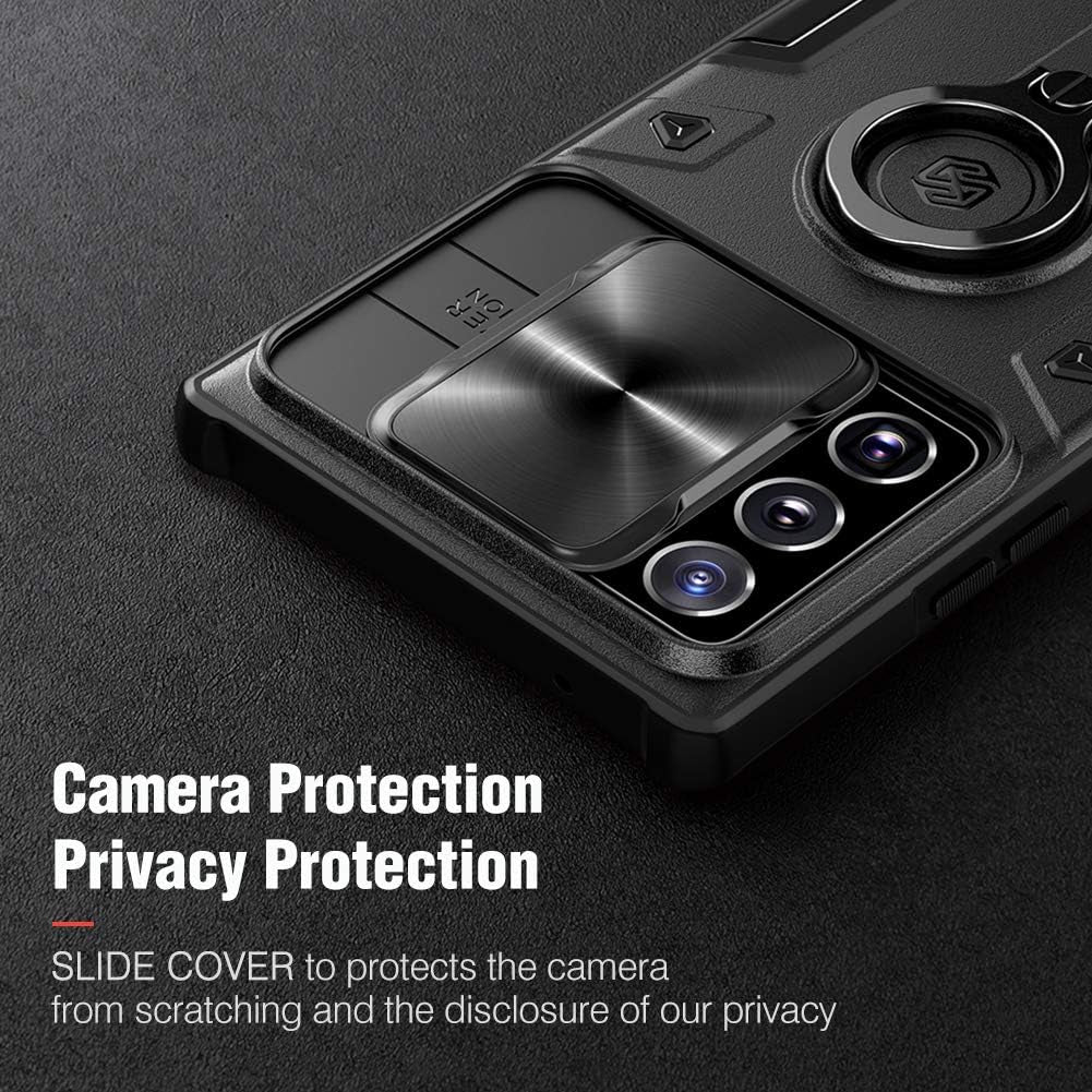 Nillkin for Samsung Galaxy Note 20 Ultra Case, [Built in Kickstand & Slide Camera Cover] Shockproof Hard PC Back & Soft Silicone Bumper Hybrid Cover Phone Case for Galaxy Note 20 Ultra 6.9'' Black  Shenzhen Nillkin Technology co.ltd   