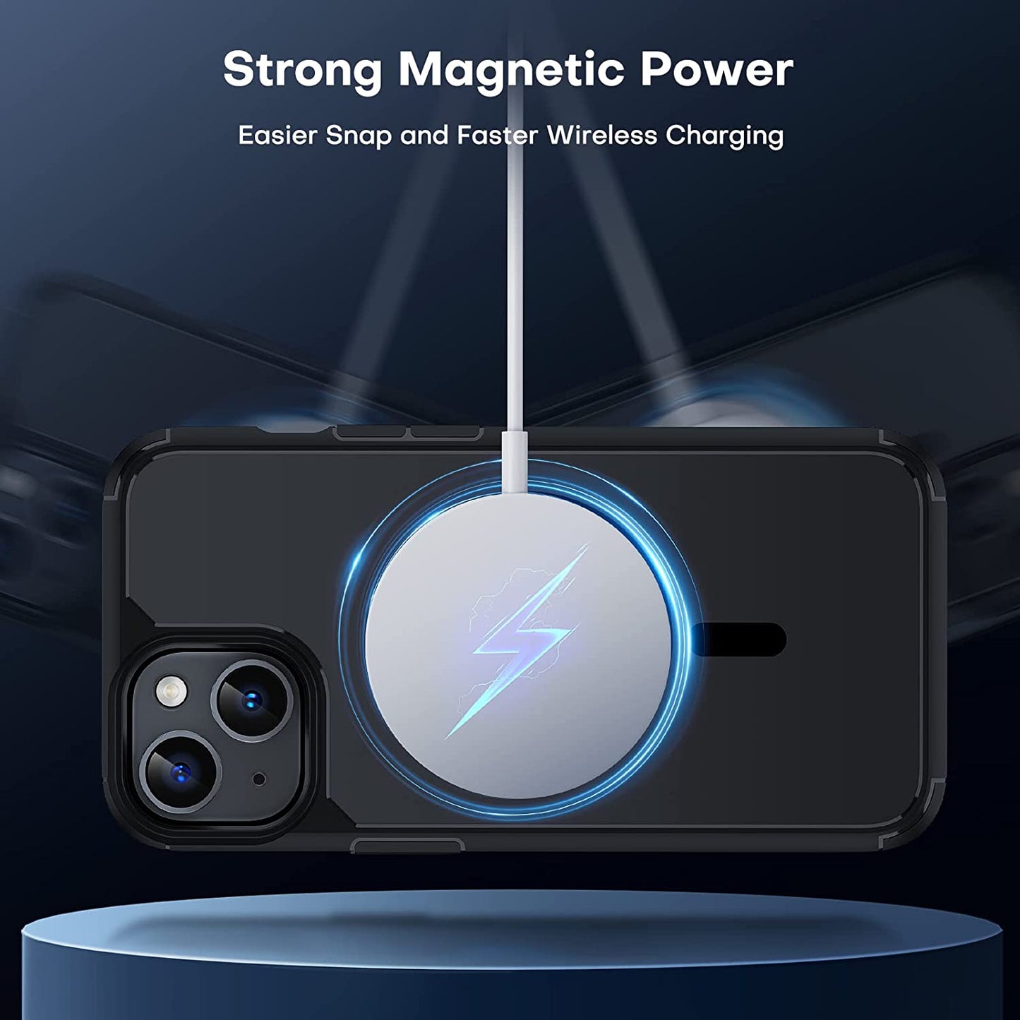 TAURI 5-In-1 Magnetic Designed for Iphone 14 Case for Iphone 13 Case, [Compatible with Magsafe] with 2 Screen Protector +2 Camera Lens Protector, Shockproof Phone Case for Iphone 13/14, Black  TAURI   