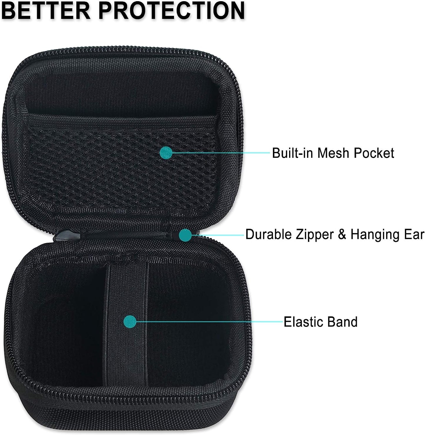 Geiomoo Compatible with Jabra Elite 4 Active Headphone Hard Carrying Case Cover, Portable Shockproof Travel Protective Bag with Carabiner (Black)  Geiomoo   