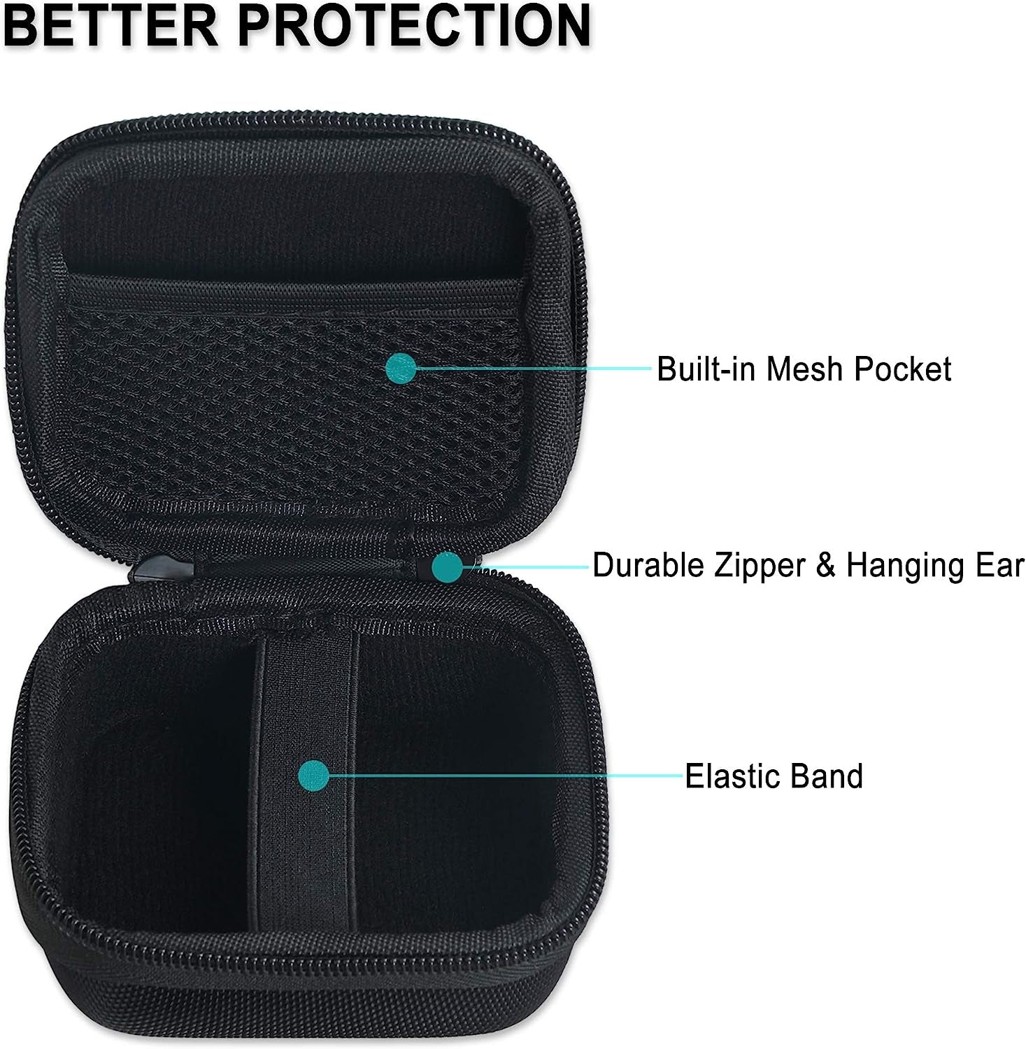 Geiomoo Compatible with Jabra Elite 4 Active Headphone Hard Carrying Case Cover, Portable Shockproof Travel Protective Bag with Carabiner (Black)  Geiomoo   