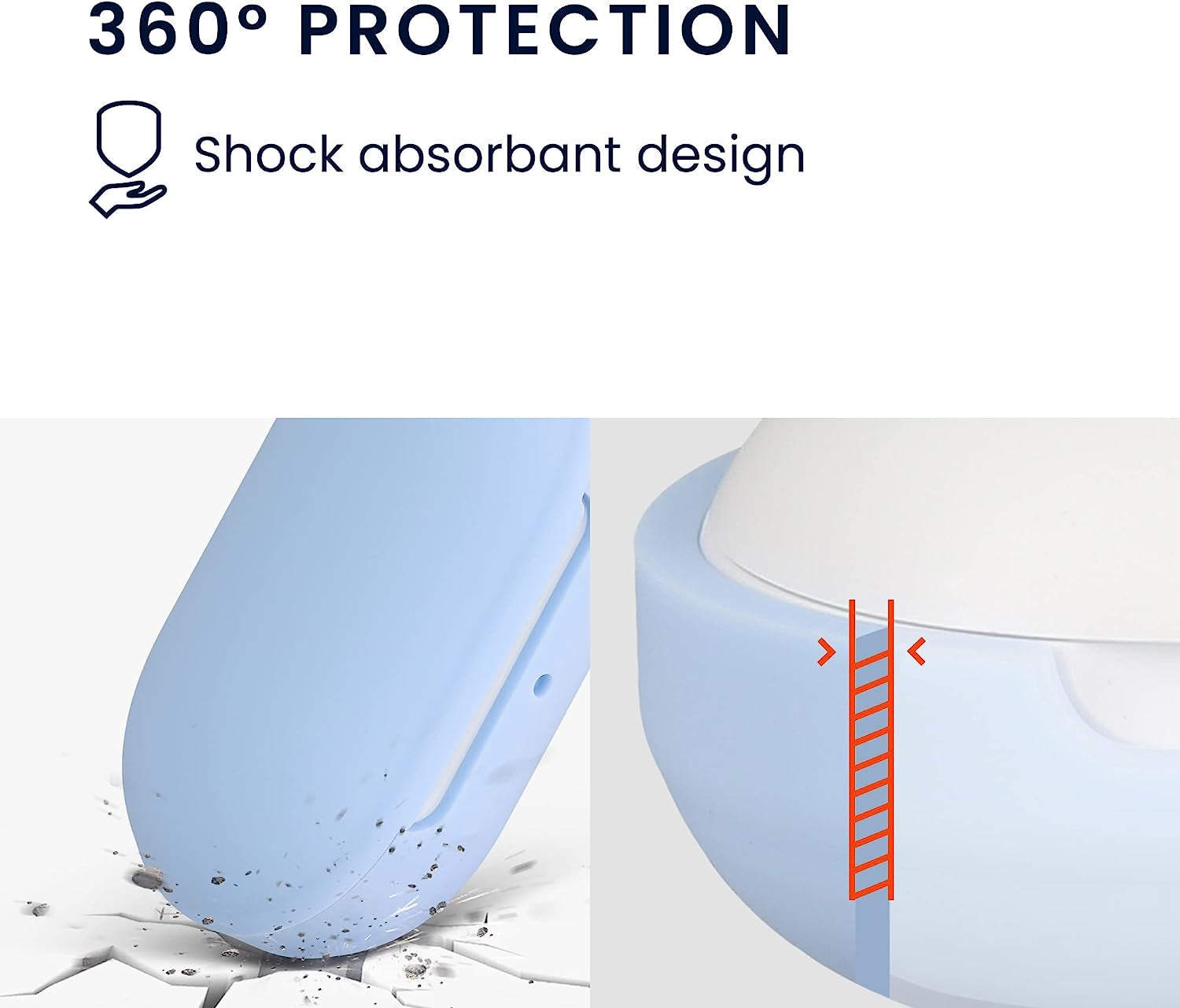 Kwmobile Case Compatible with Samsung Galaxy Buds 2 Pro/Buds 2 / Buds Live Case - Silicone Cover Holder for Earbuds - Light Blue  KW-Commerce   