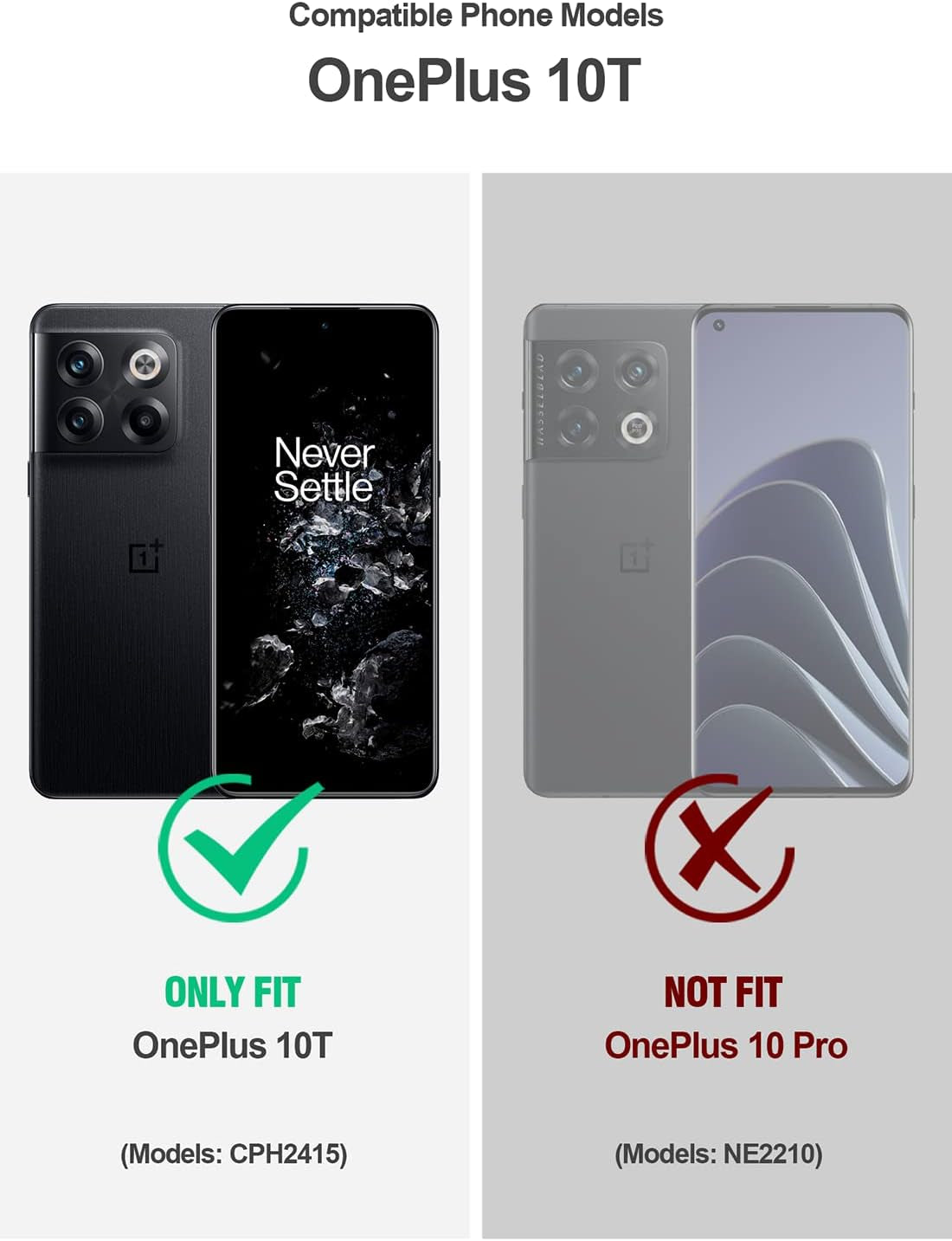 Poetic Revolution Series Designed for Oneplus 10T Case, Full-Body Rugged Dual-Layer Shockproof Protective Cover with Kickstand and Built-In-Screen Protector, Navy Blue  Poetic   