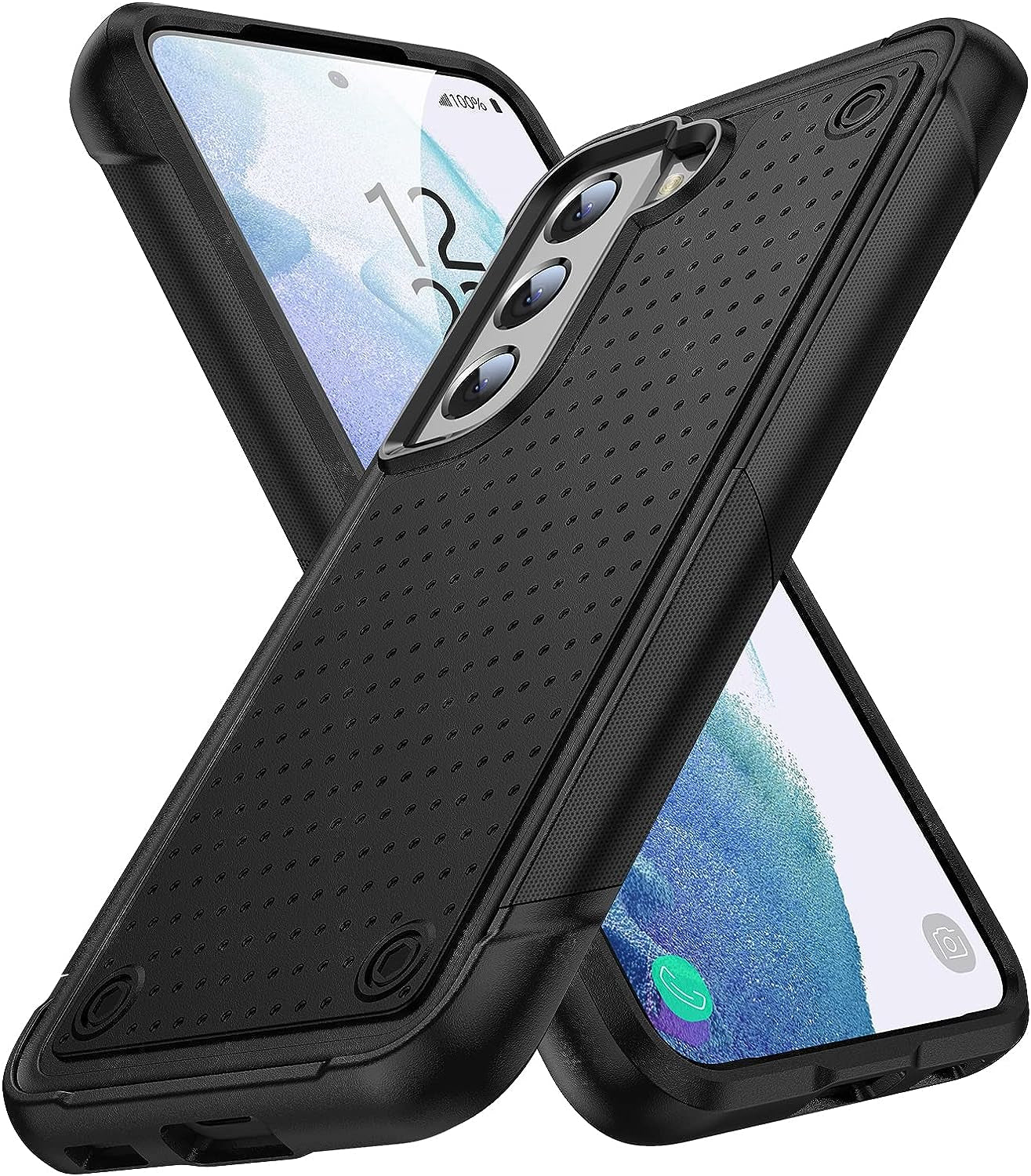 TROWRAP for Samsung Galaxy S21 Case Slim, Galaxy S21 5G Phone Case Black, Samsung S21 Case Dual Layer, 6.2 Inch  TROWRAP Black-1  