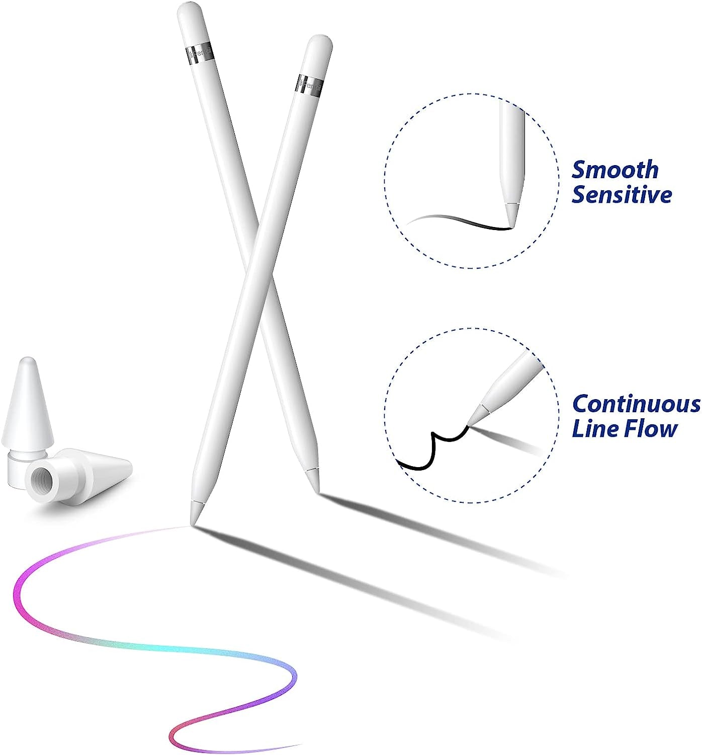 Imangoo for Apple Pencil Cap Magnetic Replacement 1 Pack for 1St Generation and Pencil Tips Pen Nib 3 Pack Drawing Noiseless Non-Slip Writing for Apple Pencil 1St 2Nd Generation Stylus Top Accessories  iMangoo   