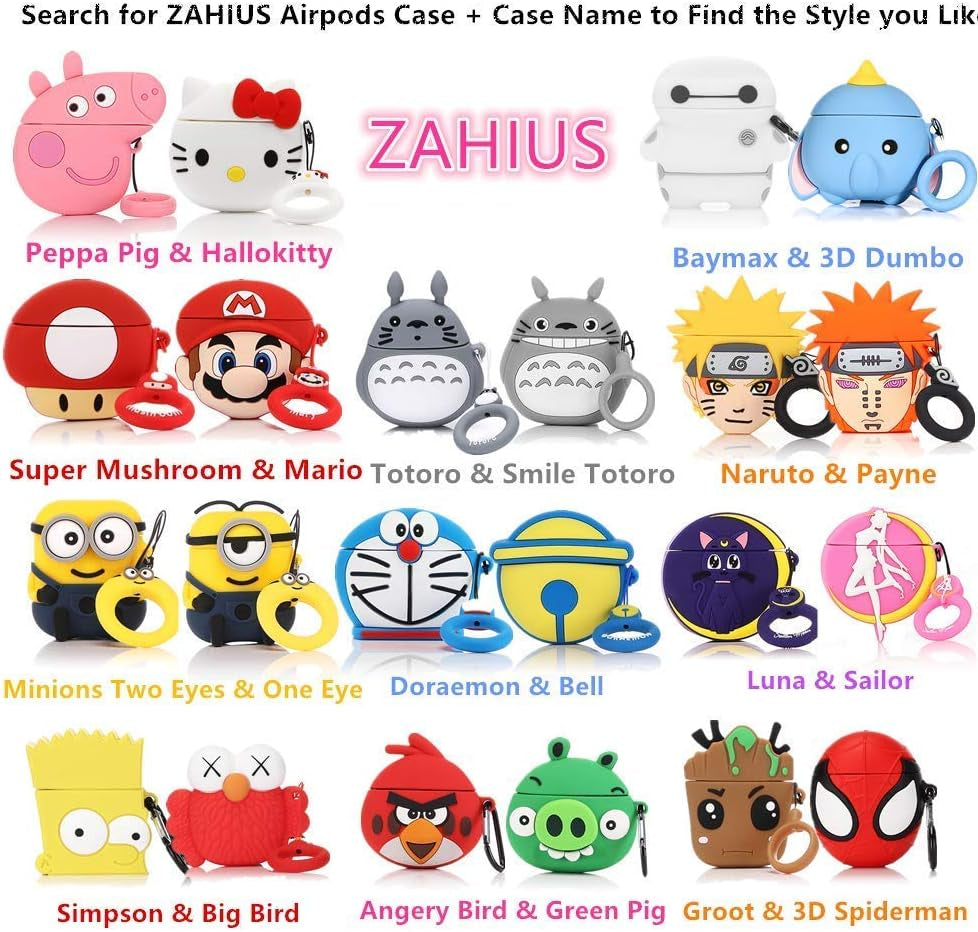 ZAHIUS Silicone Case Funny Cover Compatible for Apple Airpods 1&2[3D Cartoon Pattern][Designed for Kids Girl and Boys](Winnie)  ZAHIUS Direct   