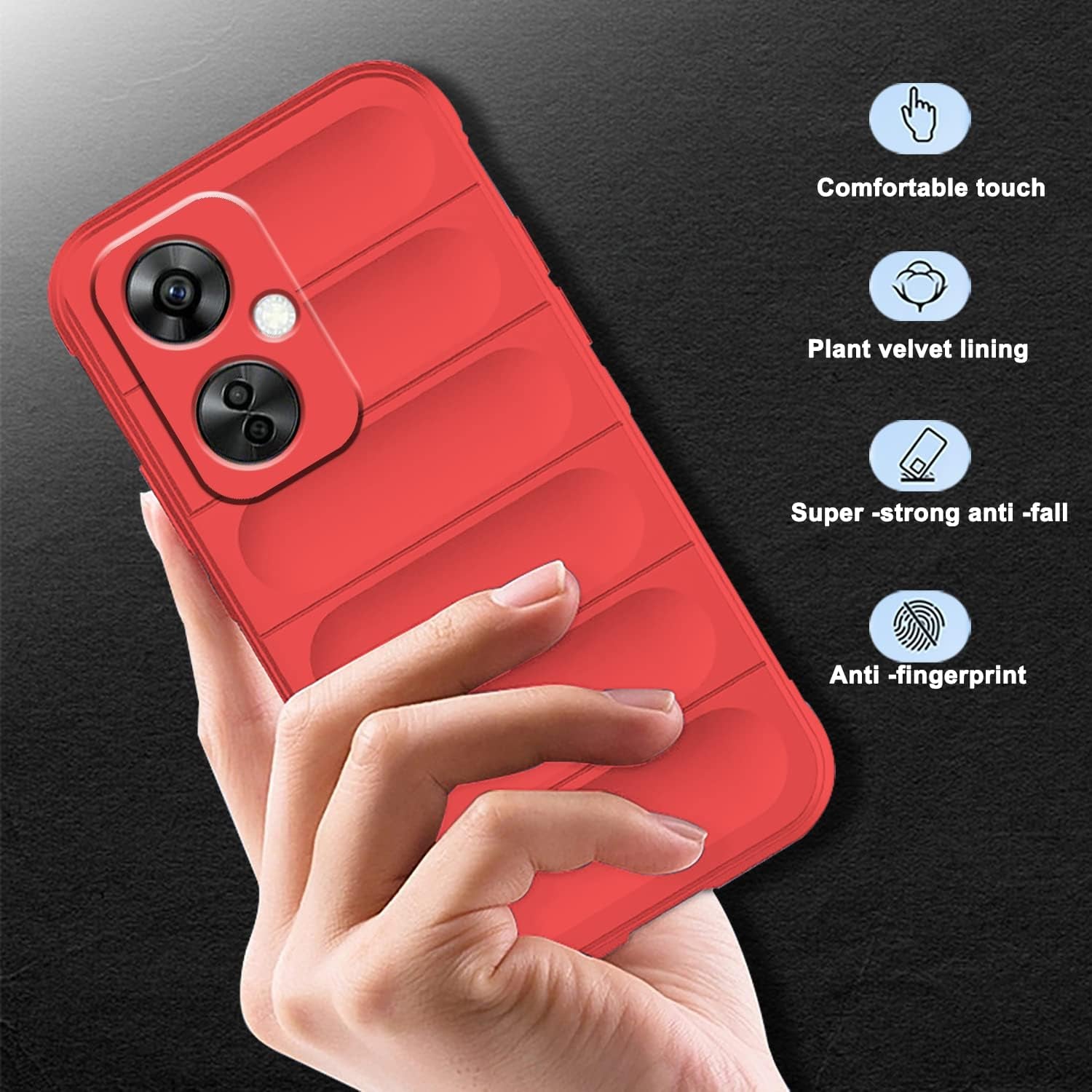 Tiwinxing Case Compatible with Oneplus Nord N30 5G Case Shockproof, Soft TPU Slim Oneplus Nord N30 5G Case for Women Men Anti-Scratch Protective Phone Case (Red)  Tiwinxing   