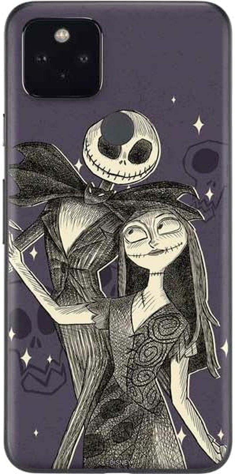Skinit Decal Phone Skin Compatible with Google Pixel 4A 5G - Officially Licensed Disney the Nightmare before Christmas Jack and Sally Art Design  Skinit   