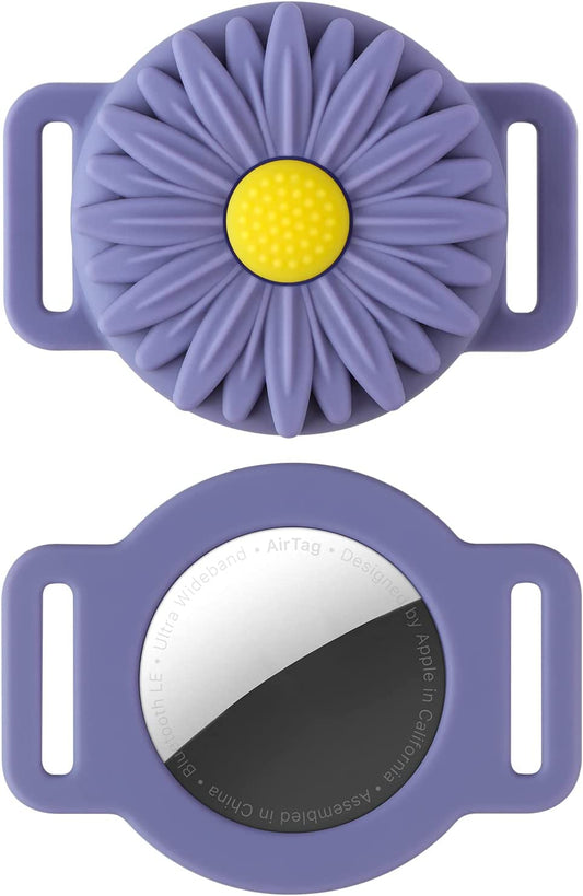 CHEERINGARY Cat Collars Holder Compatible with Airtag Finder Location Protector GPS Tracker Accessories Protective Soft Silicone anti Scratch anti Lost Case Cover for Puppy Kitten Small Pet Purple  CHEERINGARY   