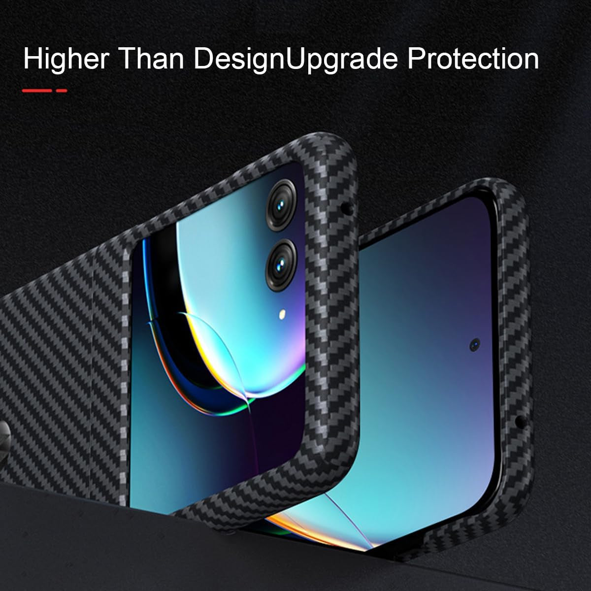 Haeuorey for Motorola Razr plus Case, 100% Aramid Fiber Slim Fit Motorola Razr+ Case, Full Cover Shockproof Slim Phone Protection Case Cover for Moto Razr+ plus 5G (2023) (Black)  Haeuorey   