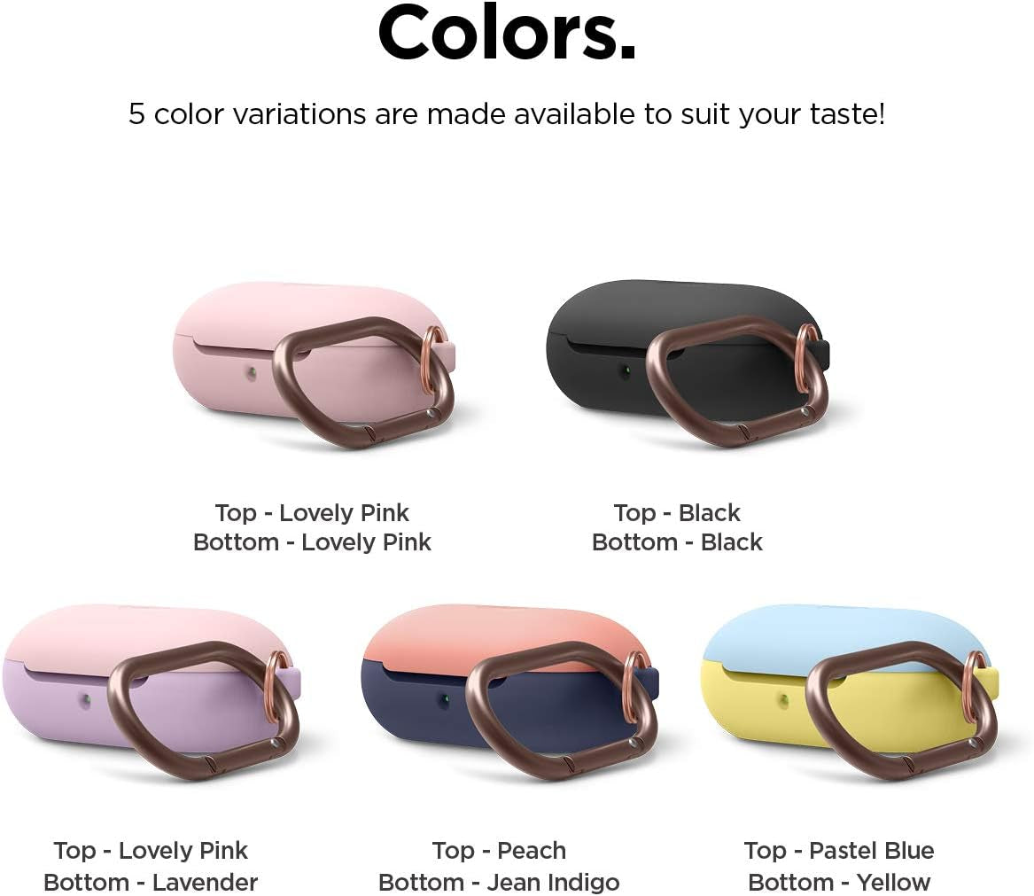 Elago Silicone Case Designed for Samsung Galaxy Buds plus Case (2020) / Galaxy Buds Case (2019) [Black] - Full Body Protection, Adhesive Gel Pad, Wireless Charging  elago   