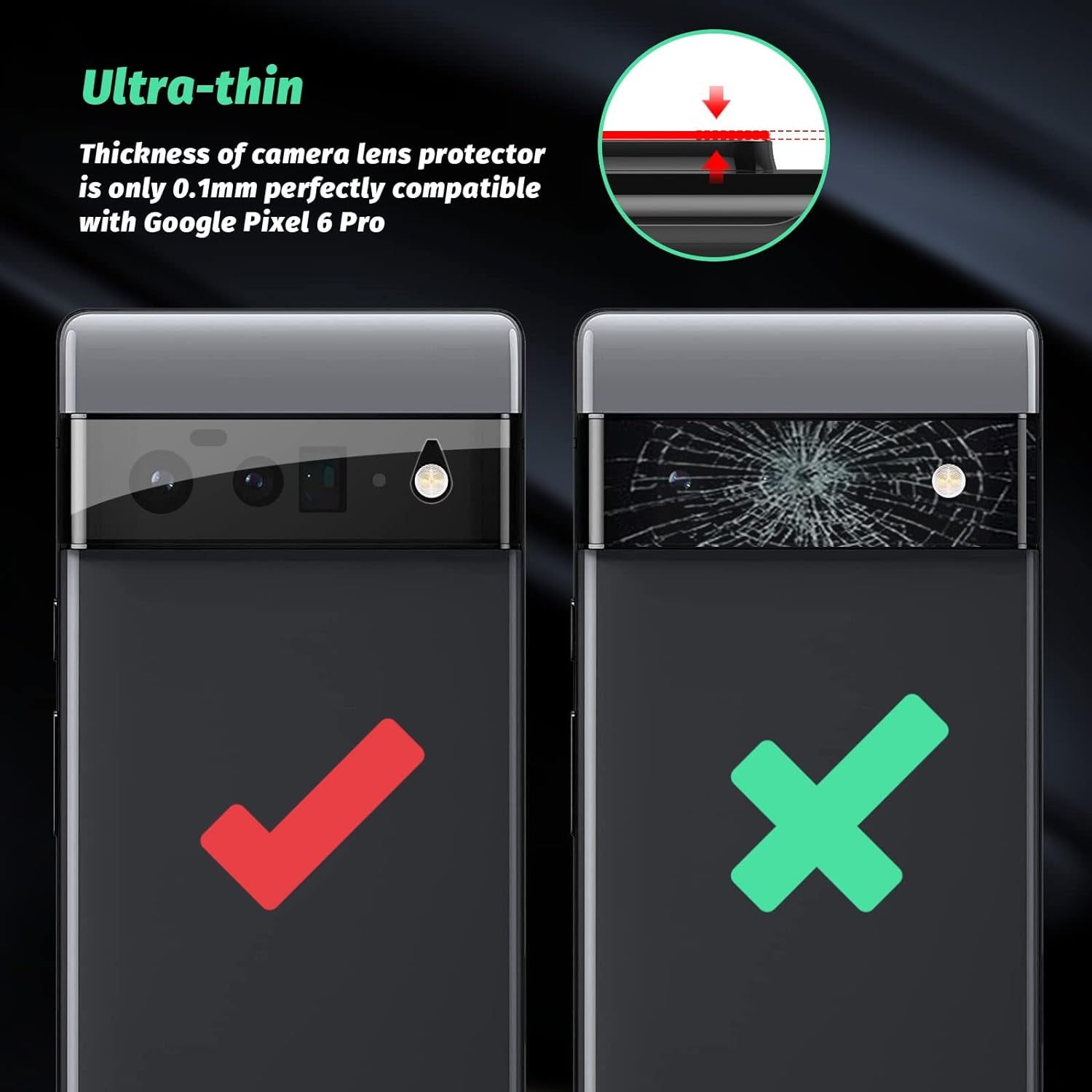 Asbellt 3 Pack for Google Pixel 6 Pro Screen Protector Tempered Glass 2 Pack UV Glass with 1 Pack Camera Lens Protector for Pixel 6 Pro 5G Support Fingerprint Reader Case Friendly (Clear)  AsBellt   