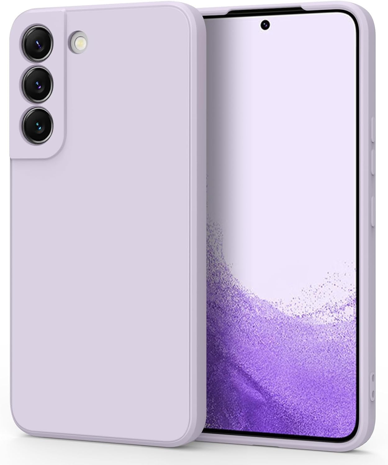 Vanjua [2 Pack] for Samsung Galaxy S22 Case, Stylish Liquid Silicone Slim Full-Body Protective Cover for Samsung Galaxy S22 5G 6.1 Inch Phone Case (Navy Blue+Light Cyan)  Vanjua Z Violet  