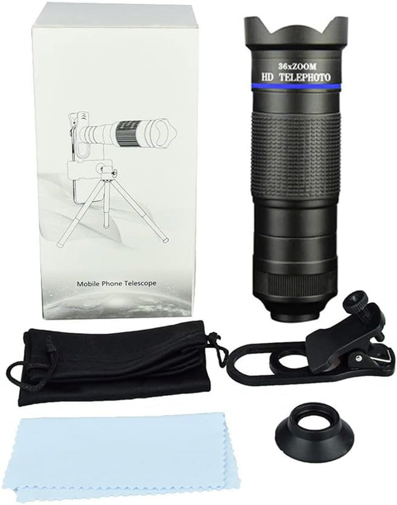 36X Wide Angle Phone Camera Telephoto Lens Zoom Macro Fisheye Telescope Lens Accessory  NATEFEMIN   