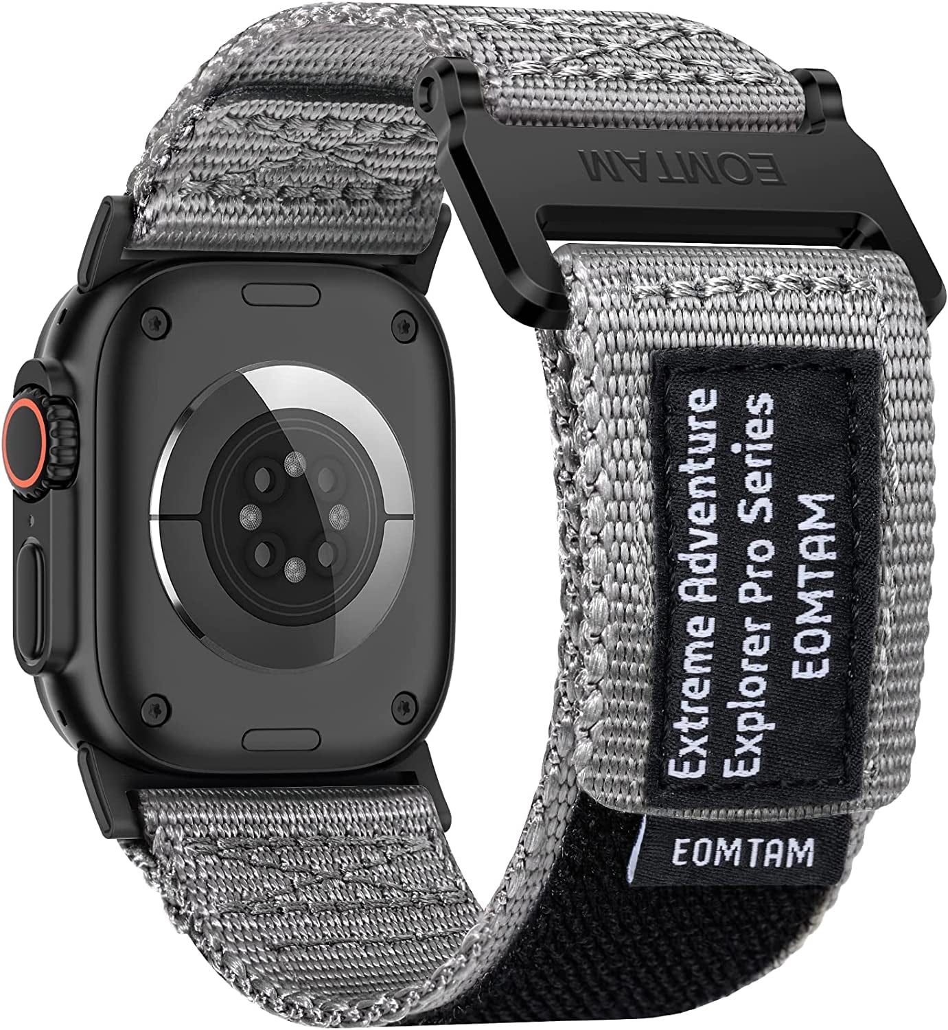 EOMTAM Width 30MM Men Soft Nylon Strap for Apple Watch Band Ultra 49Mm 45Mm 44Mm 42Mm 41Mm 40Mm 38Mm, Rugged Sport Woven Adjustable Wristband for Iwatch Series 8 SE 7 6 5 4 3  EOMTAM Gray 42/44/45/49MM 