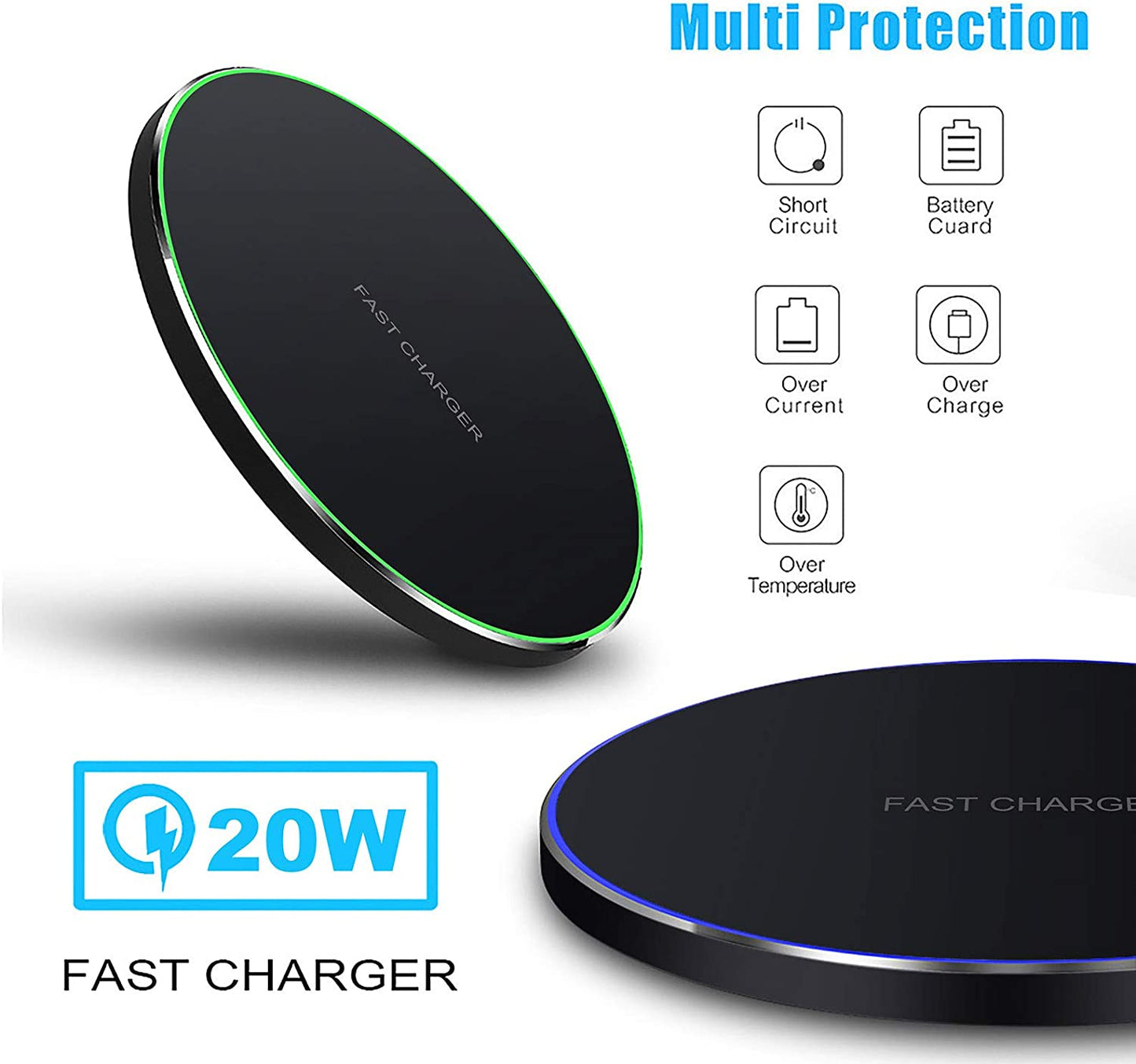 20W Wireless Charger Pad,Fast Wireless Charging Compatible with Iphone 14/14 Plus/14 Pro/14 Pro Max/13/12/11/Se/X/Airpods,15W Phone Induction Charge Station for Samsung,Pixel,Lg G6/7/8(No Plug)  PDKUAI   