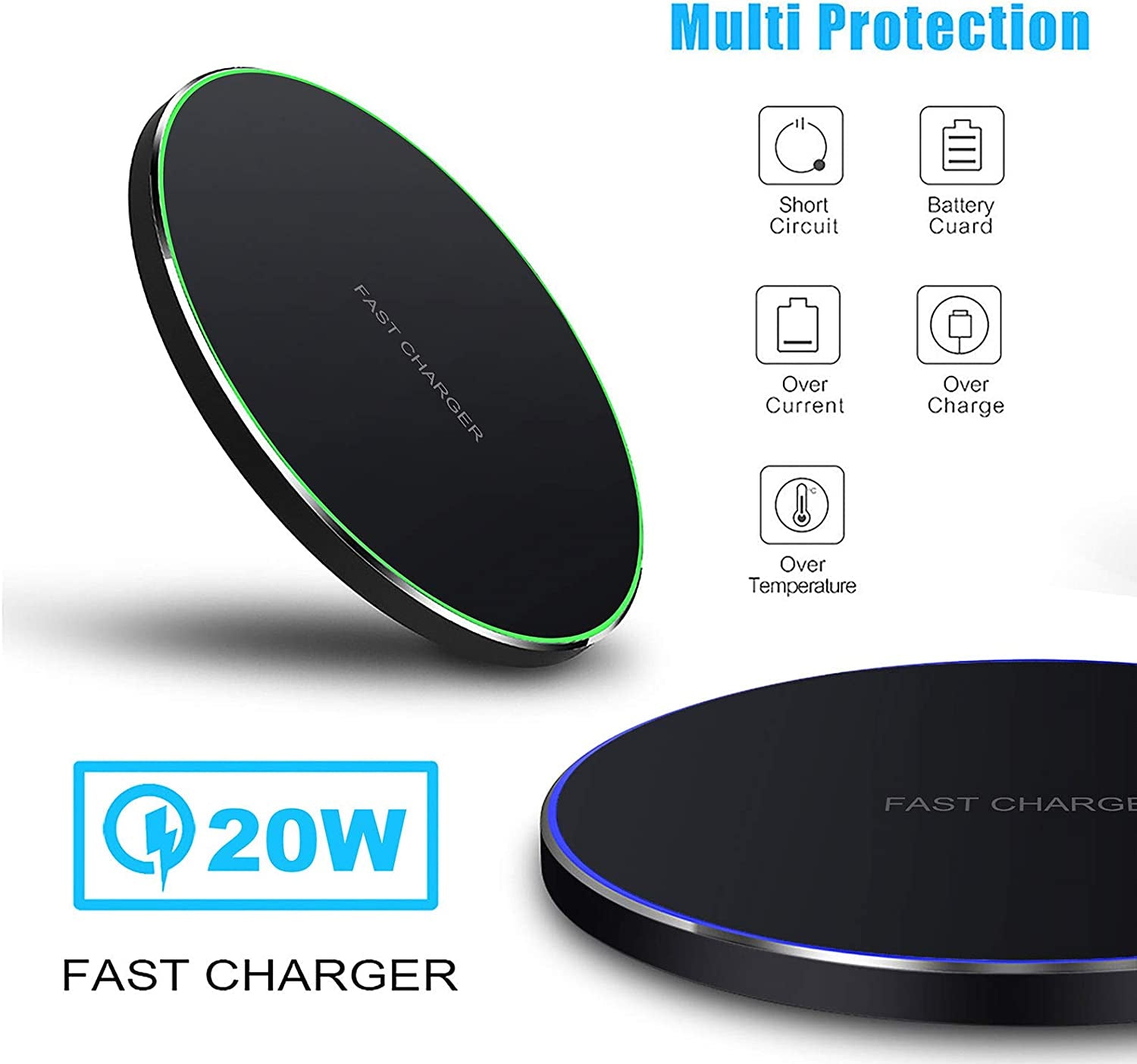 20W Wireless Charger Pad,Fast Wireless Charging Compatible with Iphone 14/14 Plus/14 Pro/14 Pro Max/13/12/11/Se/X/Airpods,15W Phone Induction Charge Station for Samsung,Pixel,Lg G6/7/8(No Plug)  PDKUAI   