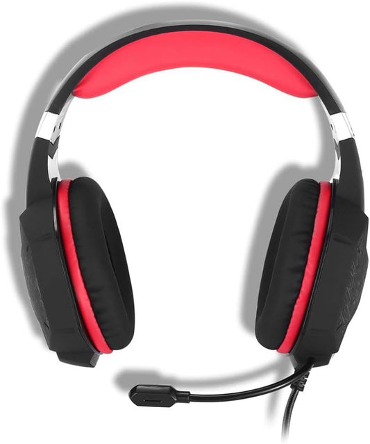Gaming Headset Noise Cancelling Hi-Fi Stereo Mic Comfortable Surround Sound for Laptop Tablet Smart Phone,Red  THER   