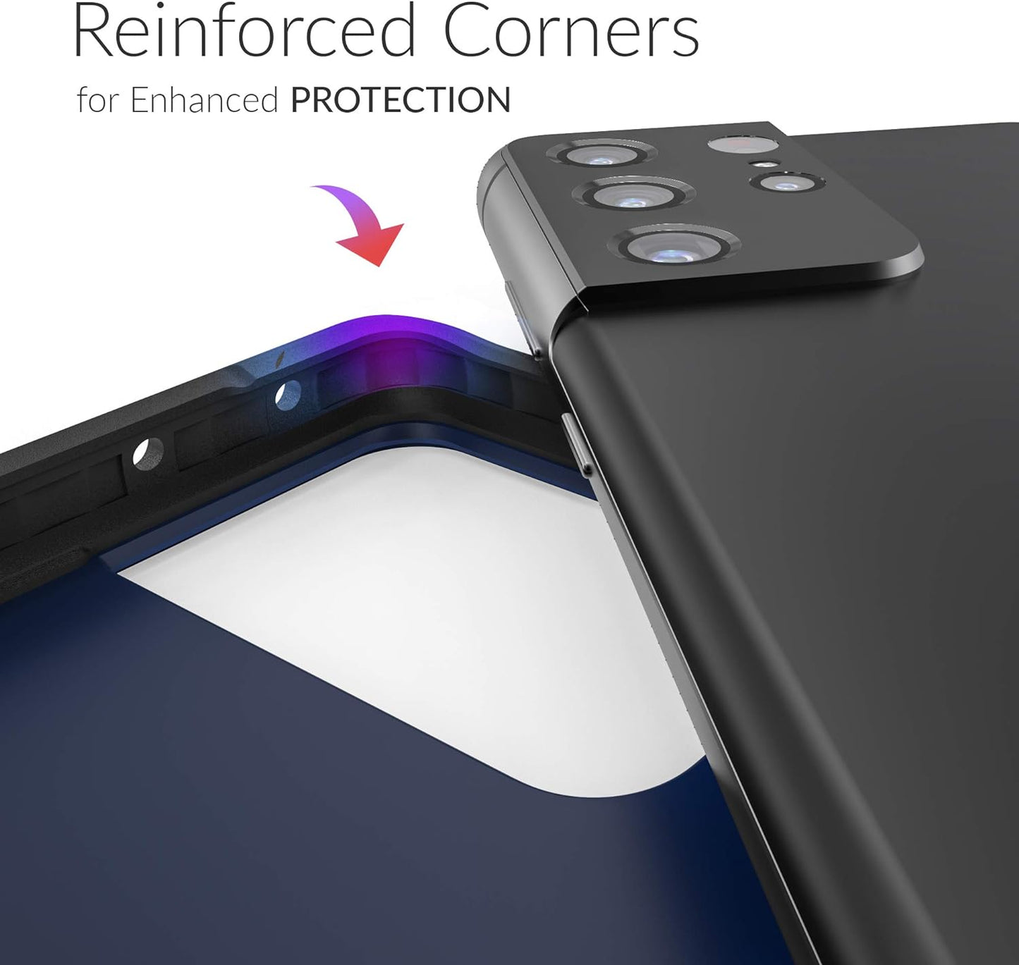 Crave Slim Guard for Galaxy S21 Ultra Case, Shockproof Case for Samsung Galaxy S21 Ultra, S21 Ultra 5G (6.8 Inch) - Navy  Crave   