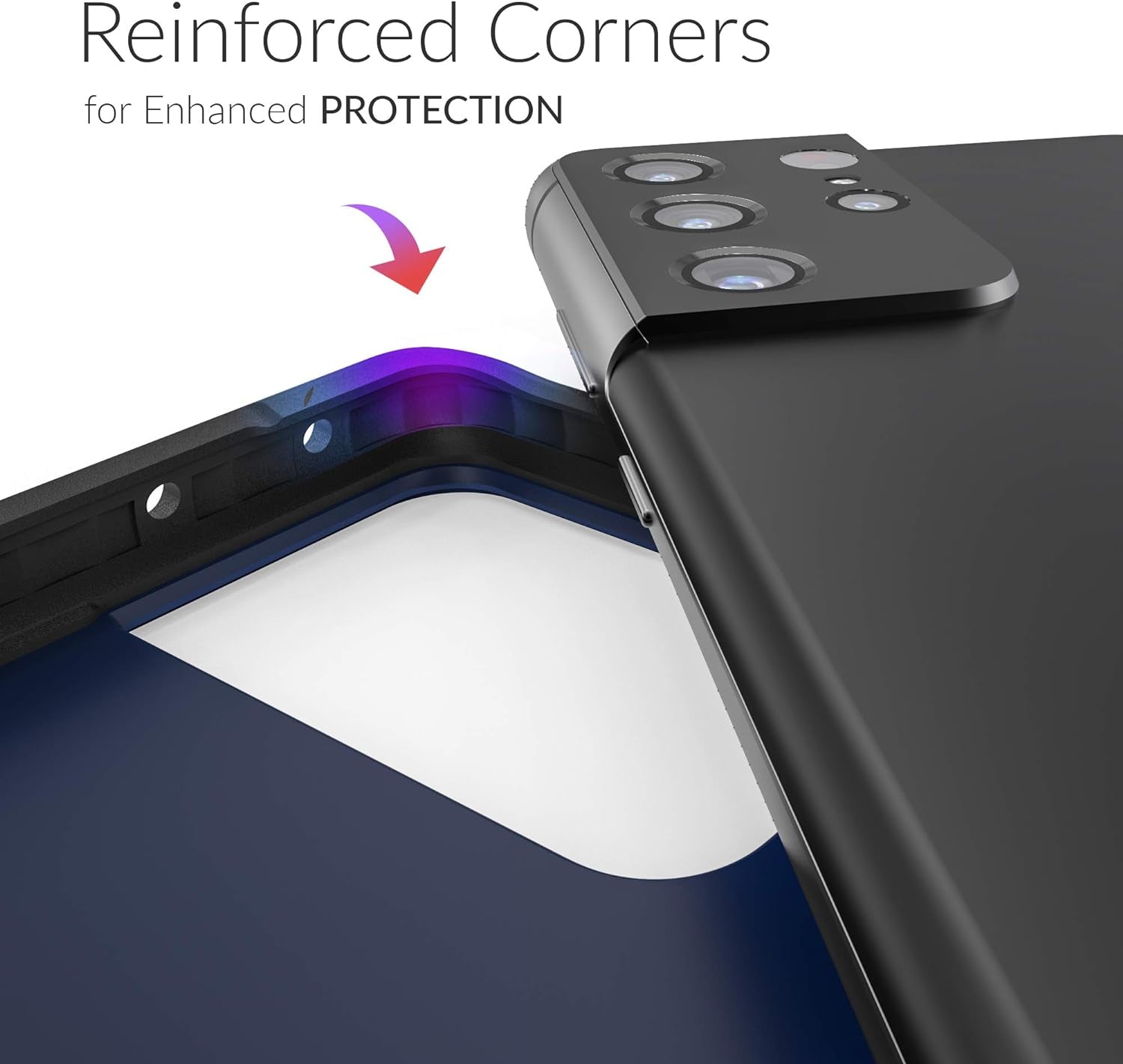 Crave Slim Guard for Galaxy S21 Ultra Case, Shockproof Case for Samsung Galaxy S21 Ultra, S21 Ultra 5G (6.8 Inch) - Navy  Crave   