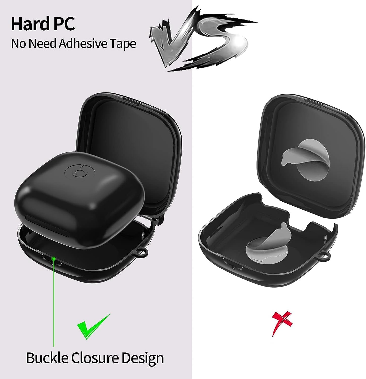 Powerbeats Pro Case Cover, Filoto Hard Case for Powerbeats Pro Wireless Earbuds Full Body Shockproof Protective Charging Case Skin with Keychain Accessories for Men Women (Black)  Kerle   