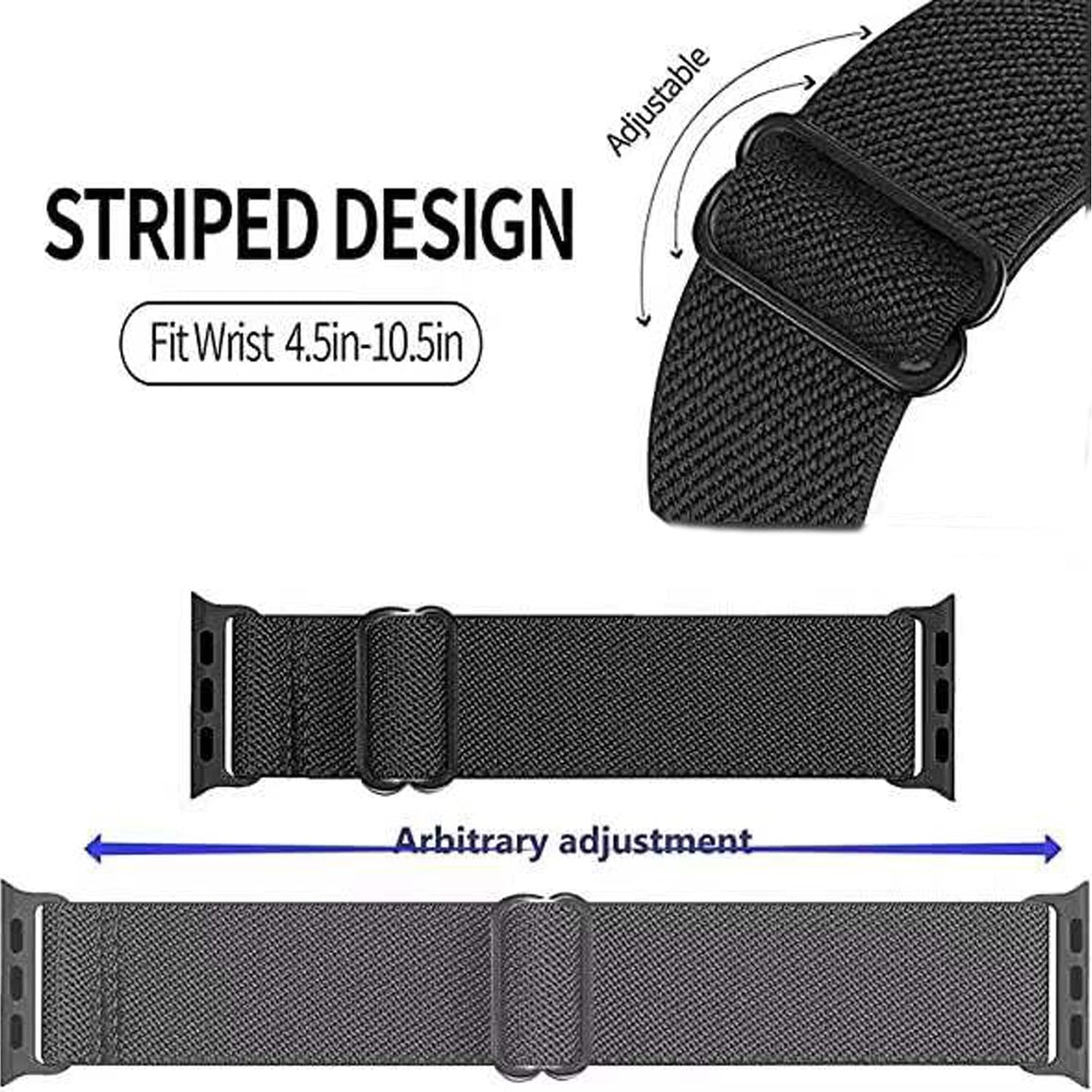 Adjustable Elastics Band Compatible with Apple Watch 38Mm 40Mm 41Mm 42Mm 44Mm 45Mm, Sport Solo Loop Stretch Nylon Replacement Wristband for Iwatch SE Series 8 7 6 5 4 3 2 1  LHXYUO   