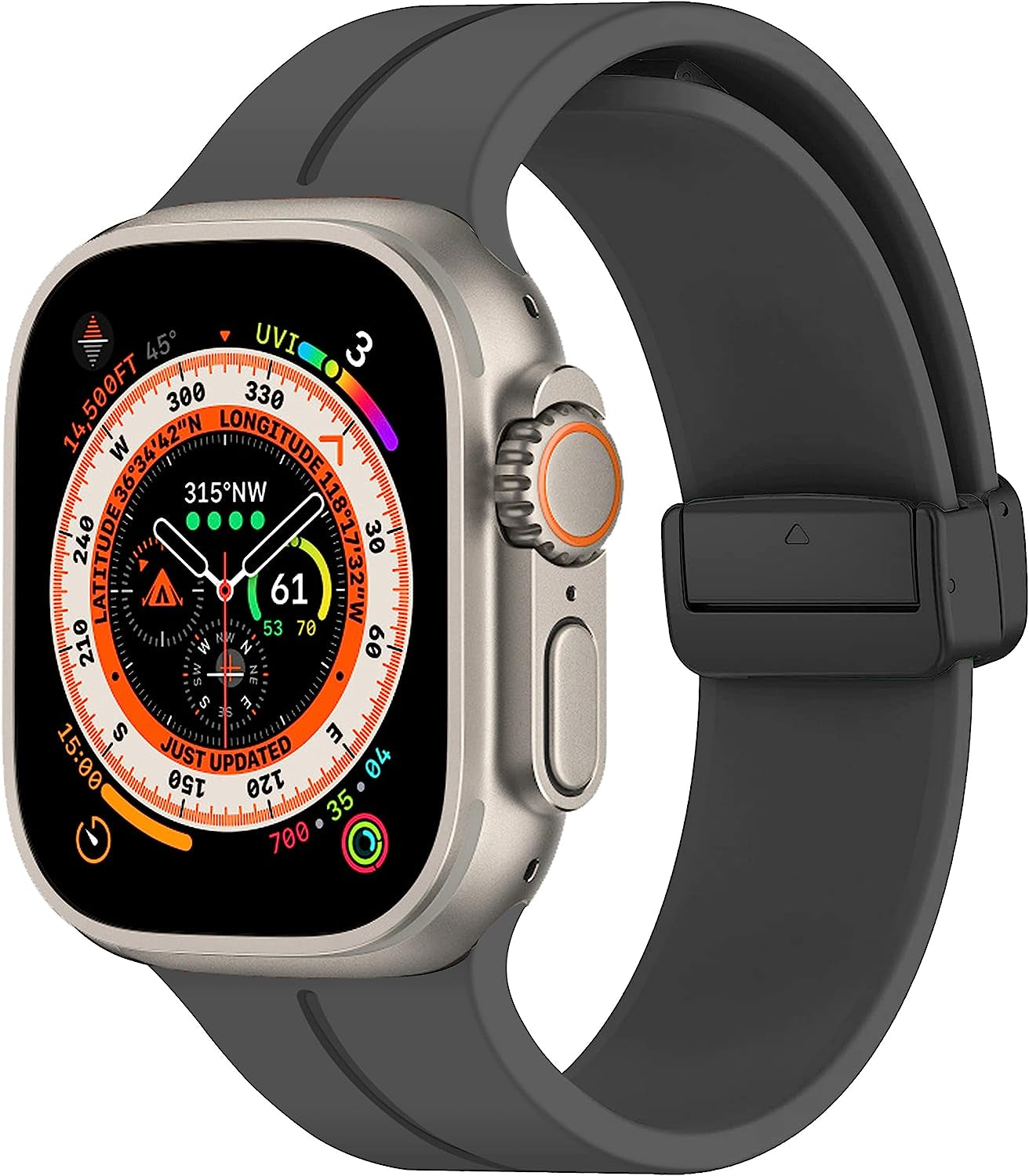 Magnetic for Apple Watch Ultra Band 49Mm 45Mm 44Mm 41Mm 40Mm Iwatch Bands 38Mm 42Mm Men/Women,Soft Sport Silicone Replacement Wristband Correa Strap for Apple Watch Band Series 8/7/6/5/4/3/2/1/SE  DMVEIMAL 04-Space Gray 38mm 40mm 41mm 
