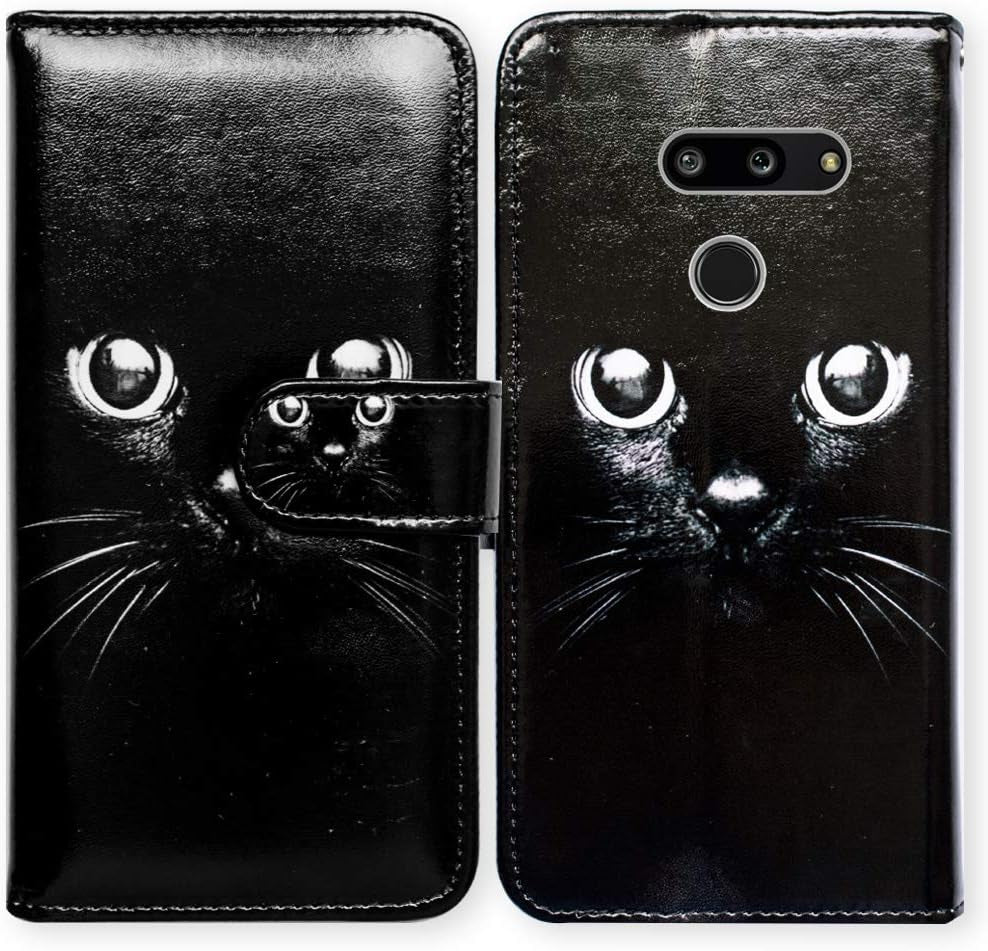 Bcov LG G8 Thinq Case,Lg G8 Case, Black Cat Style Leather Flip Case Wallet Cover with Card Slot Holder Kickstand for LG G8 Thinq 2019  Bcov   