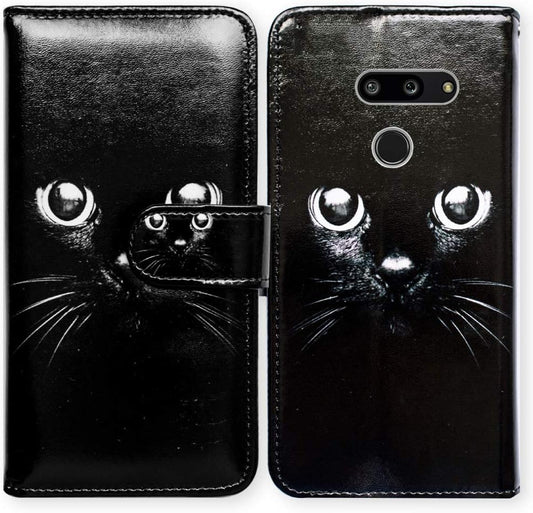 Bcov LG G8 Thinq Case,Lg G8 Case, Black Cat Style Leather Flip Case Wallet Cover with Card Slot Holder Kickstand for LG G8 Thinq 2019  Bcov   