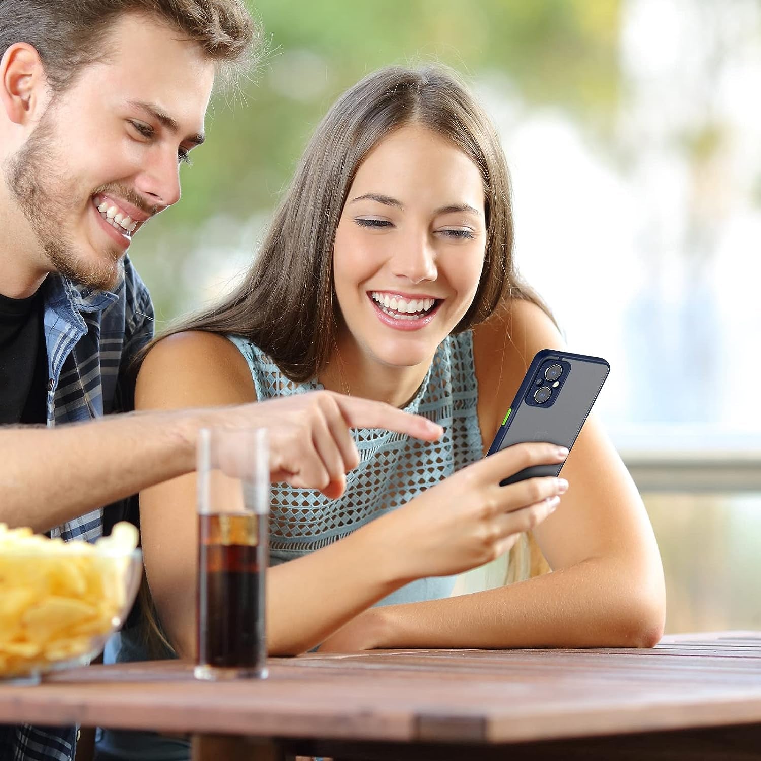 MAKAVO Slim Fit for Oneplus Nord N20 5G Case with Screen Protector [Ultra Thin] [Camera Cover] Full Protection Flexible Bumper Hard Matte PC Back Cover for One plus N20 5G (Blue)  MAKAVO   