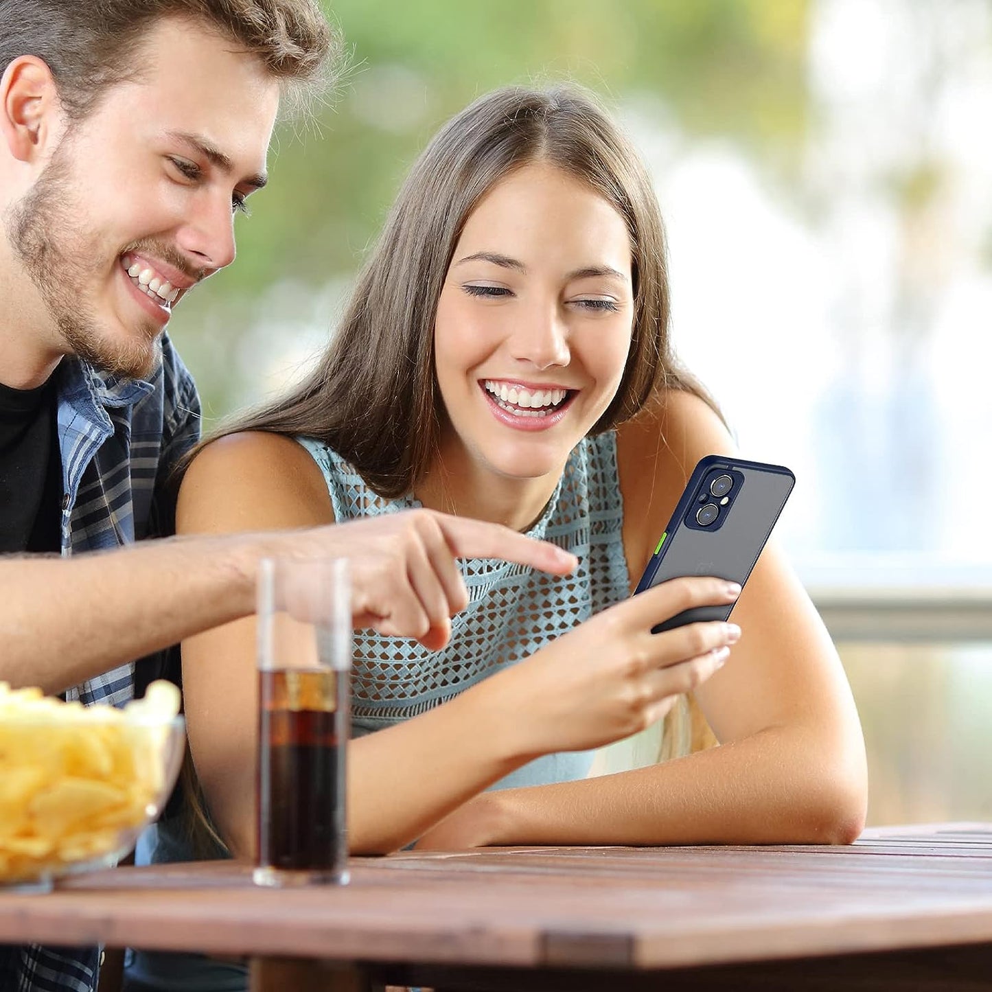 MAKAVO Slim Fit for Oneplus Nord N20 5G Case with Screen Protector [Ultra Thin] [Camera Cover] Full Protection Flexible Bumper Hard Matte PC Back Cover for One plus N20 5G (Blue)  MAKAVO   