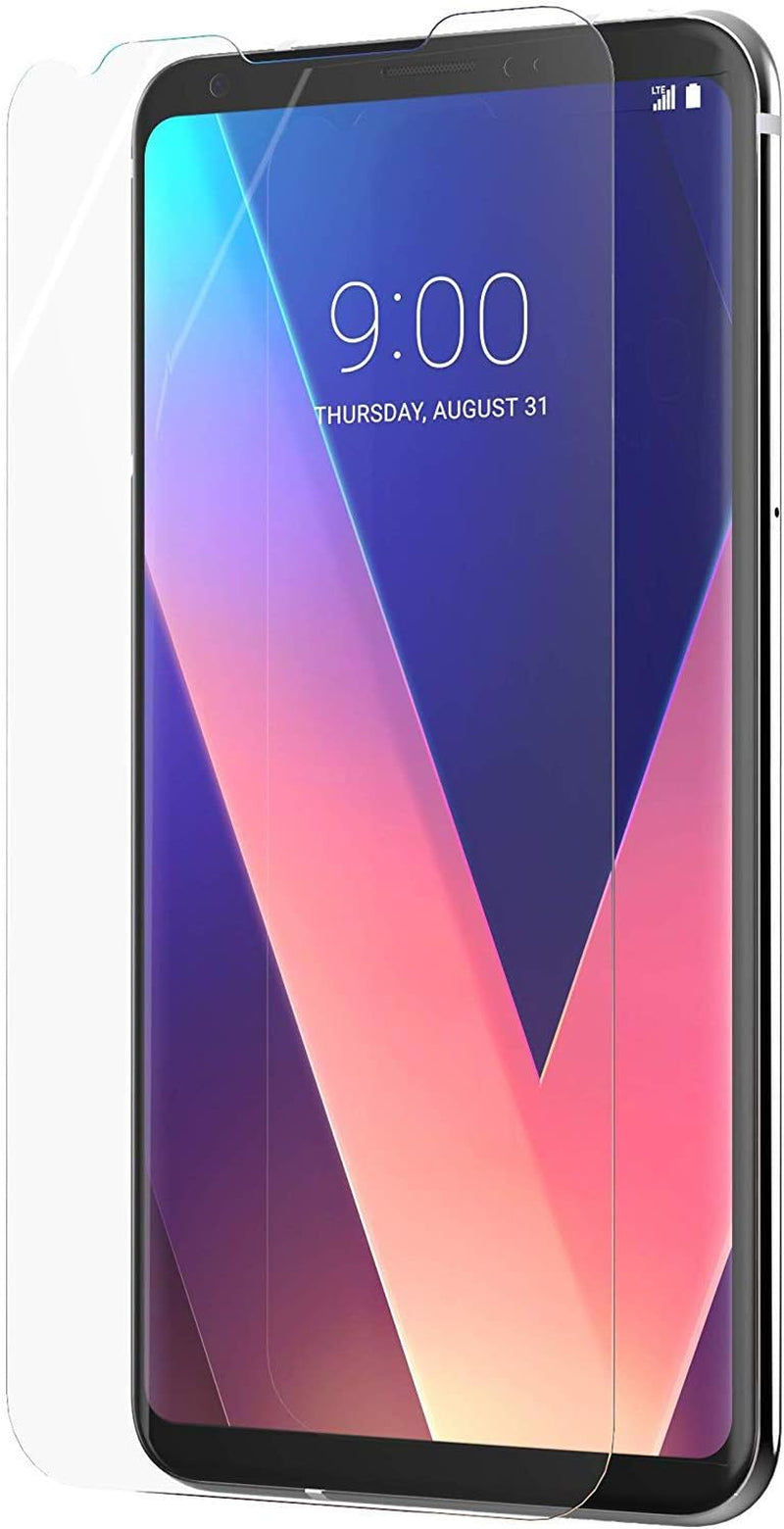 Bundle - 2 Items: Puregear [Black/Clear] Slimshell Hard Transparent Case Cover and Impactshield Full-Size Display Guard Screen Protector for LG V30/V30 Plus/V30+/V30S/V35 Thinq  Generic   