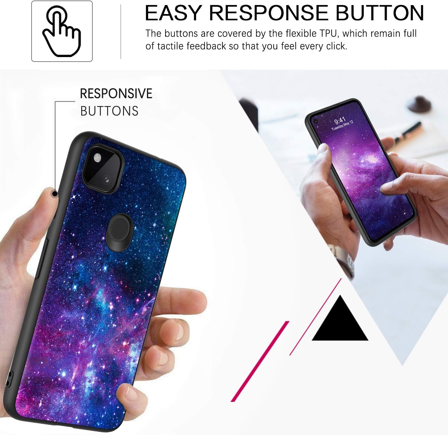 BENTOBEN Pixel 4A Case, Google Pixel 4A Case, Slim Fit Glow in the Dark Slim Protective Hybrid Hard PC Soft TPU Bumper Girls Women Cover for Google Pixel 4A 4G,Nebula/Galaxy  BENTOBEN   