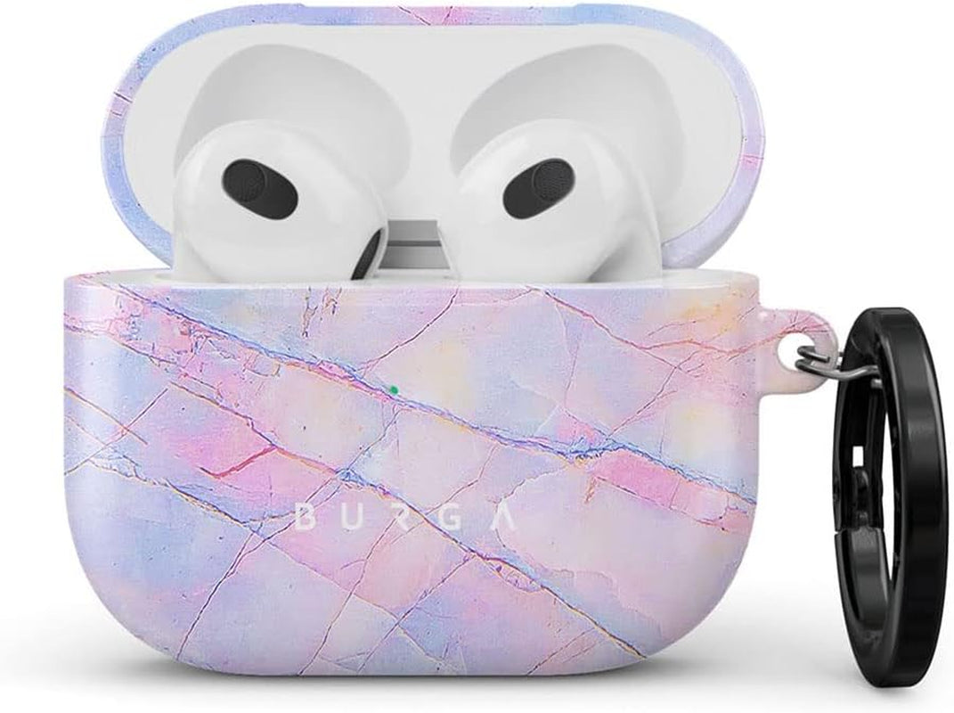 Burga Airpod Hardcase Compatible with Apple Airpods MAX Case, Sky Blue Mint Green Gold Dusts Marble Turquoise Azure Ocean Cute Case for Women, Protective Hard Plastic Case Cover  BURGA Cotton Candy Airpods 3 