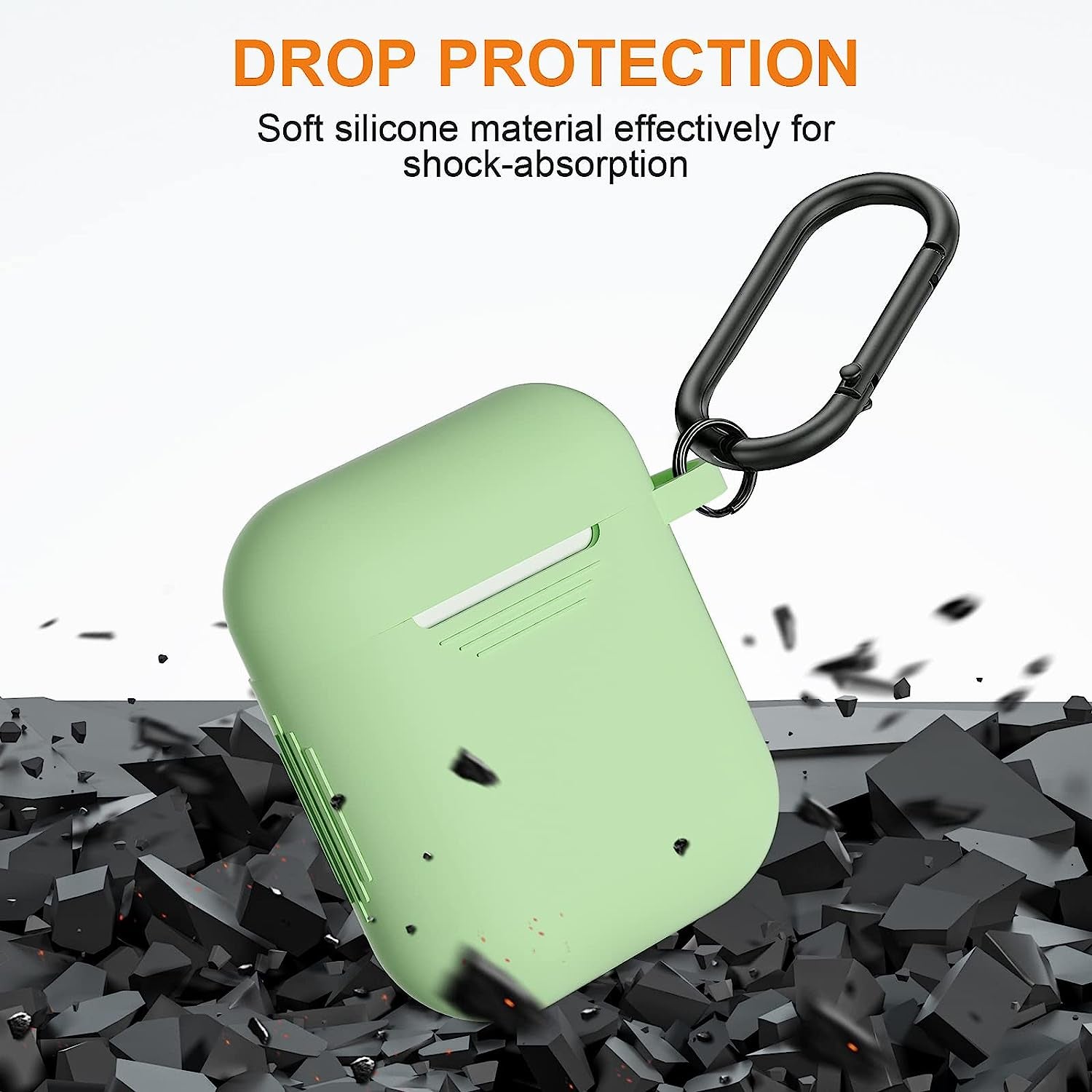 SUPFINE (2 in 1) for Airpod Case Cover, Soft Silicone Protective and Airpod Cleaner Kit Compatible with Airpods 2Nd Generation Charging Case (Light Matcha)  SUPFINE   