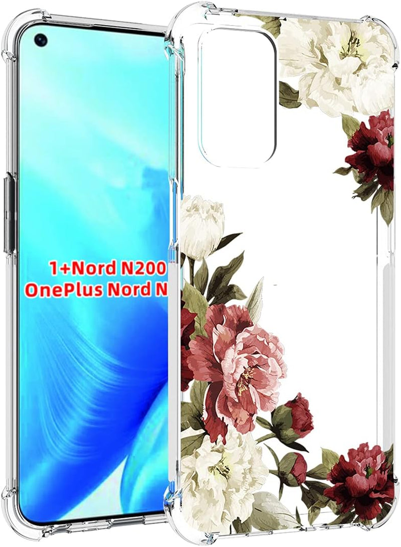 Zoeirc Case for Oneplus Nord N200 5G Case, Oneplus N200 5G Clear Case for Girls Women, Soft TPU Shockproof Protective Transparent Case Cover for Oneplus Nord N200 5G (Blossom Flower)  Zoeirc   