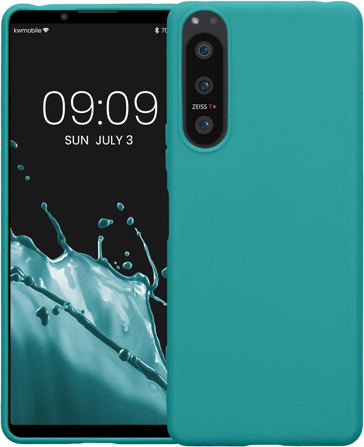 Kwmobile Case Compatible with Sony Xperia 5 IV Case - Soft Slim Protective TPU Silicone Cover - Teal Matte  KW-Commerce   