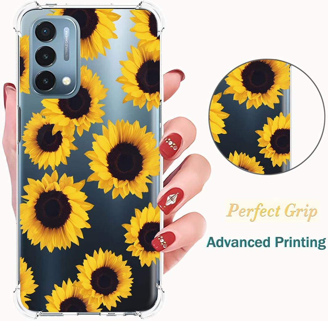 Zoeirc Case for Oneplus Nord N200 5G Case, Oneplus N200 5G Clear Case for Girls Women, Soft TPU Shockproof Protective Transparent Case Cover for Oneplus Nord N200 5G (Sunflower)  Zoeirc   