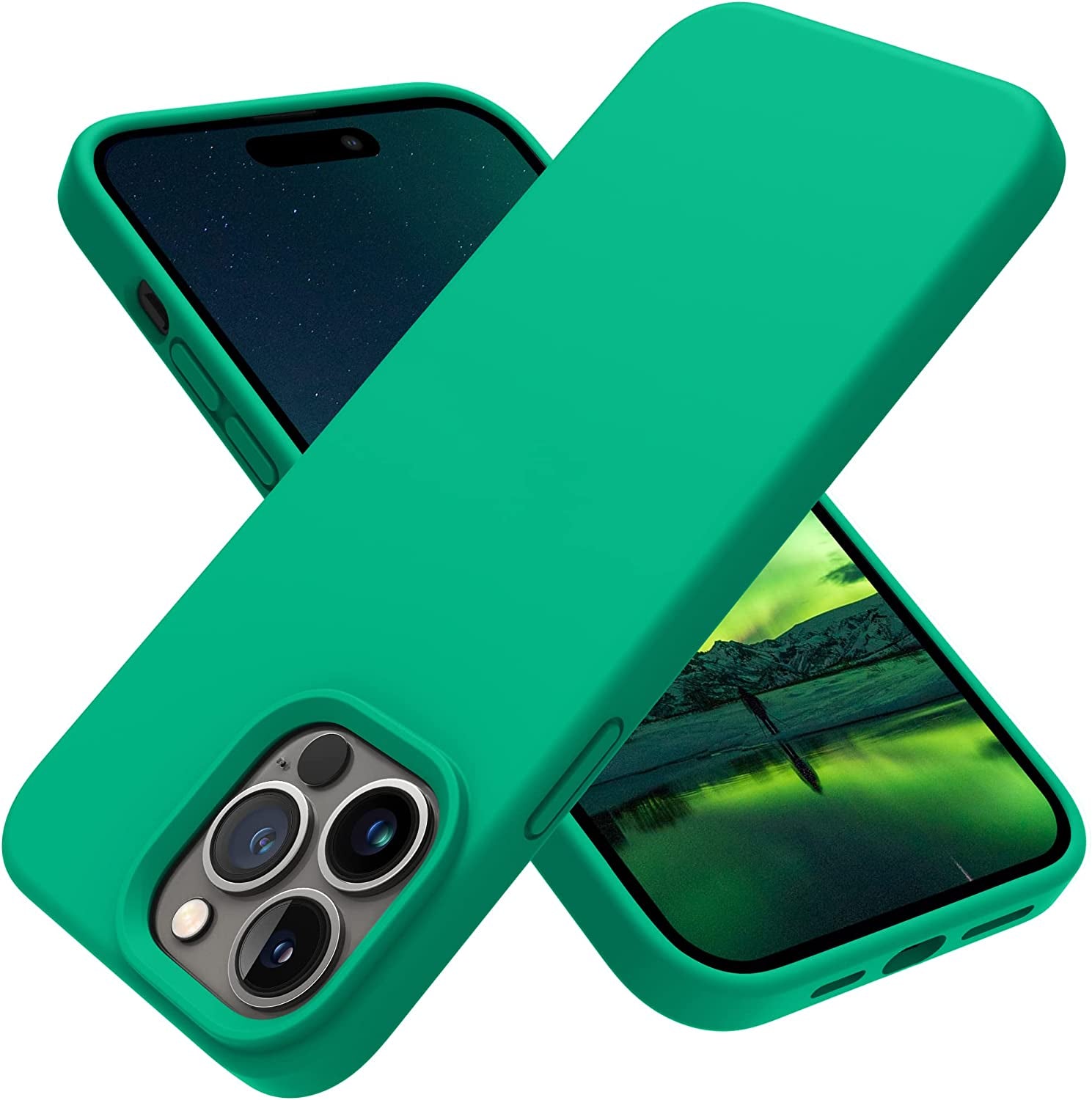 OTOFLY Designed for Iphone 14 Pro Case, Silicone Shockproof Slim Thin Phone Case for Iphone 14 Pro 6.1 Inch (Calke Green)  OTOFLY Direct   
