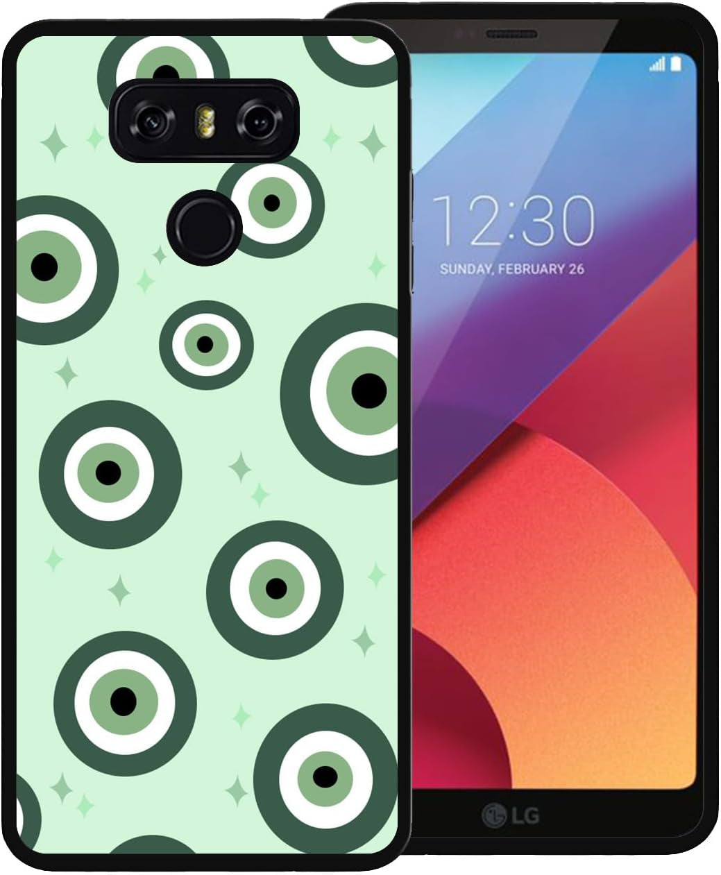 Zaztify Phone Case for LG G6/G6 Plus, Orange Evil Eye Turkish Demon Eyes Ojo Turco Naranja Cute Shockproof Protective Anti-Slip Thin Soft Cover Shell  zaztify Green Eye  