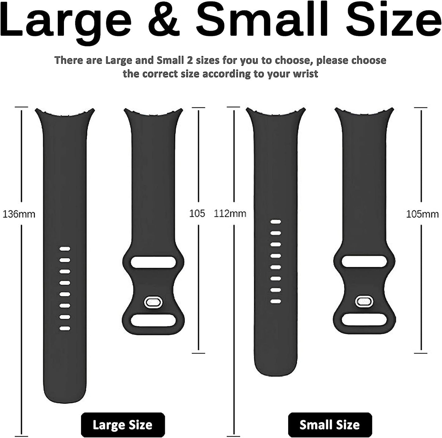 Miimall Compatible for Google Pixel Watch Band, Soft Silicone Sport Wristband for Men Women, Breathable Lightweight Replacement Strap Bracelet for Pixel Watch, 2022(Black-Large)  Miimall   